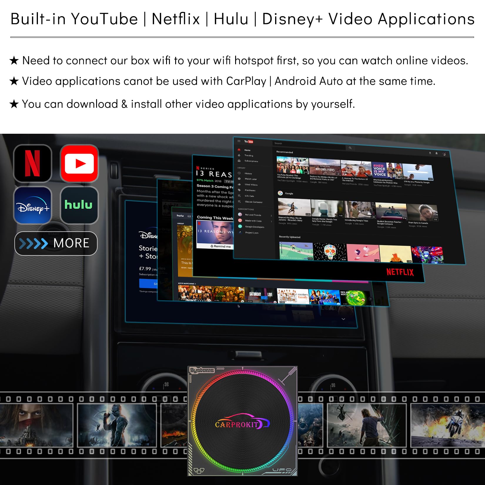 5.0 Wireless CarPlay Android Auto Adapter - Android 13.0 Video AI Box 8GB RAM 128GB Storage - Car Screen Mirroring Device with Built-in YouTube Netflix - Compatible with 2017-2024 Factory Wired CarPlay Vehicles - Perfect for Streaming, Navigation & Hands-Free Driving