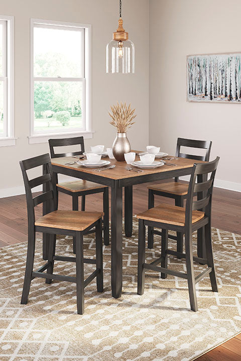 Gesthaven Brown Wooden Dining Table Set with 4 Chairs - D396 223 - Perfect for Small Spaces, Breakfast Nook, and Cozy Family Meals