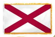 Alabama 3'x5' Embroidered Polyester Flag with Gold Fringe - Durable Outdoor & Indoor Decoration for Home, Office, and Events