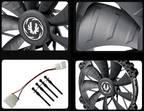 BitFenix Spectre Pro 230mm All Black 12V Case Fan - Ultra Quiet PC Cooling Fan with LED Lighting for Gaming Rigs and Computer Cases (BFF-SPRO-23030KK-RP) - Perfect for High-Performance PCs and Workstations