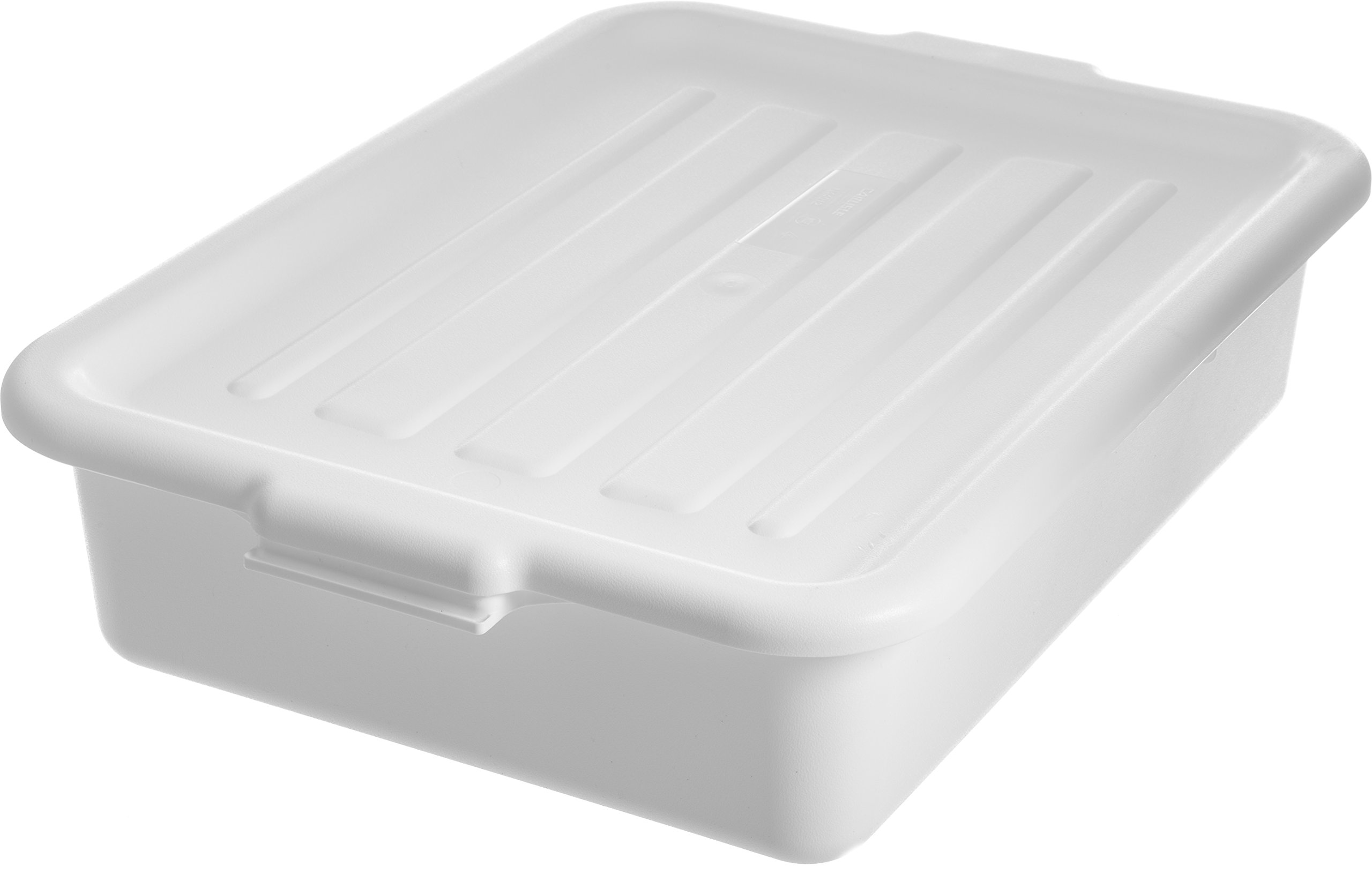 Carlisle FoodService N4401202 Ergonomic Wash Basin Tote Box Lid - Universal White (12-Pack) | Durable Restaurant & Commercial Kitchen Storage Solution