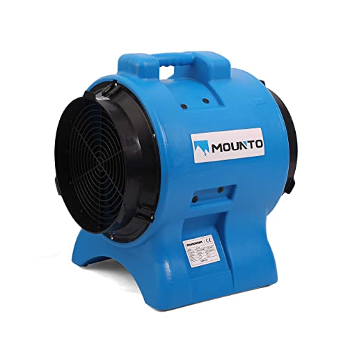 MOUNTO 1HP 3000CFM 12 Inch Industrial Axial Exhaust Fan - High Power Ventilation Blower for Confined Spaces, Workshops, Greenhouses (Blue) - Perfect for Air Circulation, Cooling and Fume Extraction