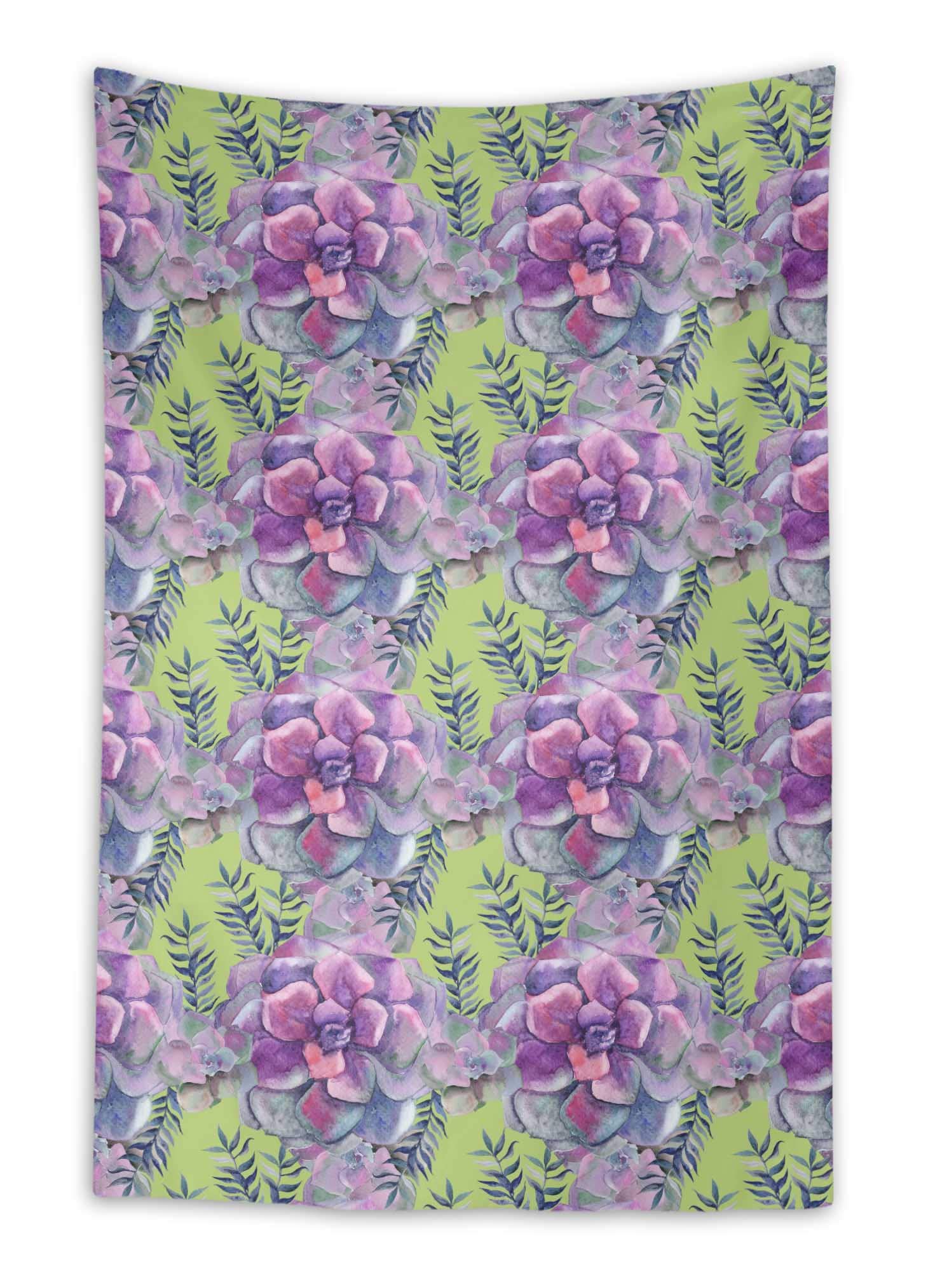 S4Sassy Green Leaves & Begonia Floral Printed Tapestry - 58 x 80 Inches Wall Hanging, Dorm Decor, Beach Throw Blanket | Perfect for Bedroom, Living Room & Boho Home Decor