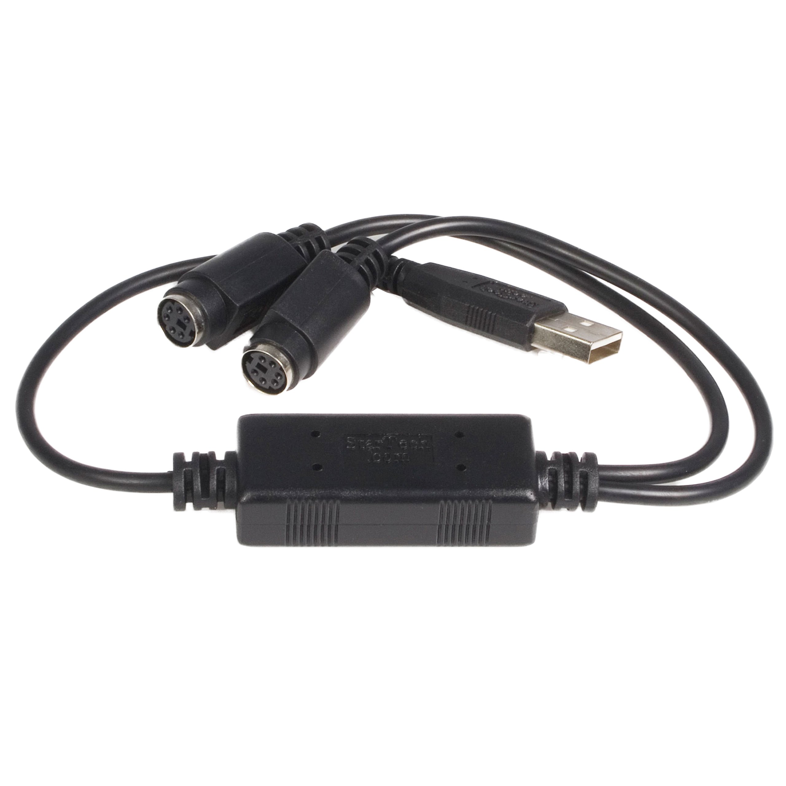 StarTech.com USB to PS/2 Adapter for Keyboard and Mouse - USB to PS/2 Converter for PC - Black USBPS2PC - Perfect for Legacy Devices, Office & Gaming Setups
