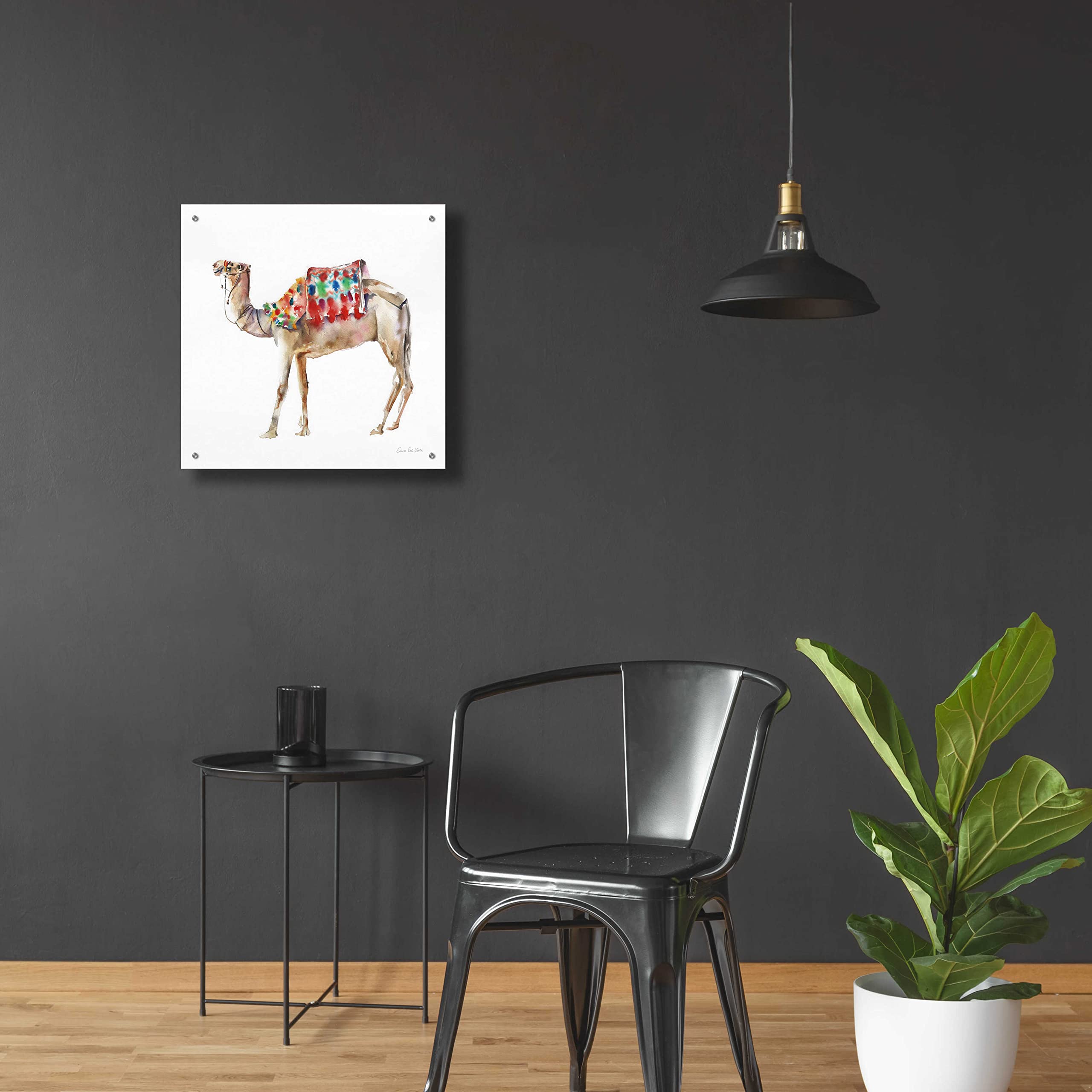 Alan Majchrowicz 'Desert Camel II' Acrylic Glass Wall Art - 24x24 Inches Modern Home Decor for Living Room, Bedroom & Office
