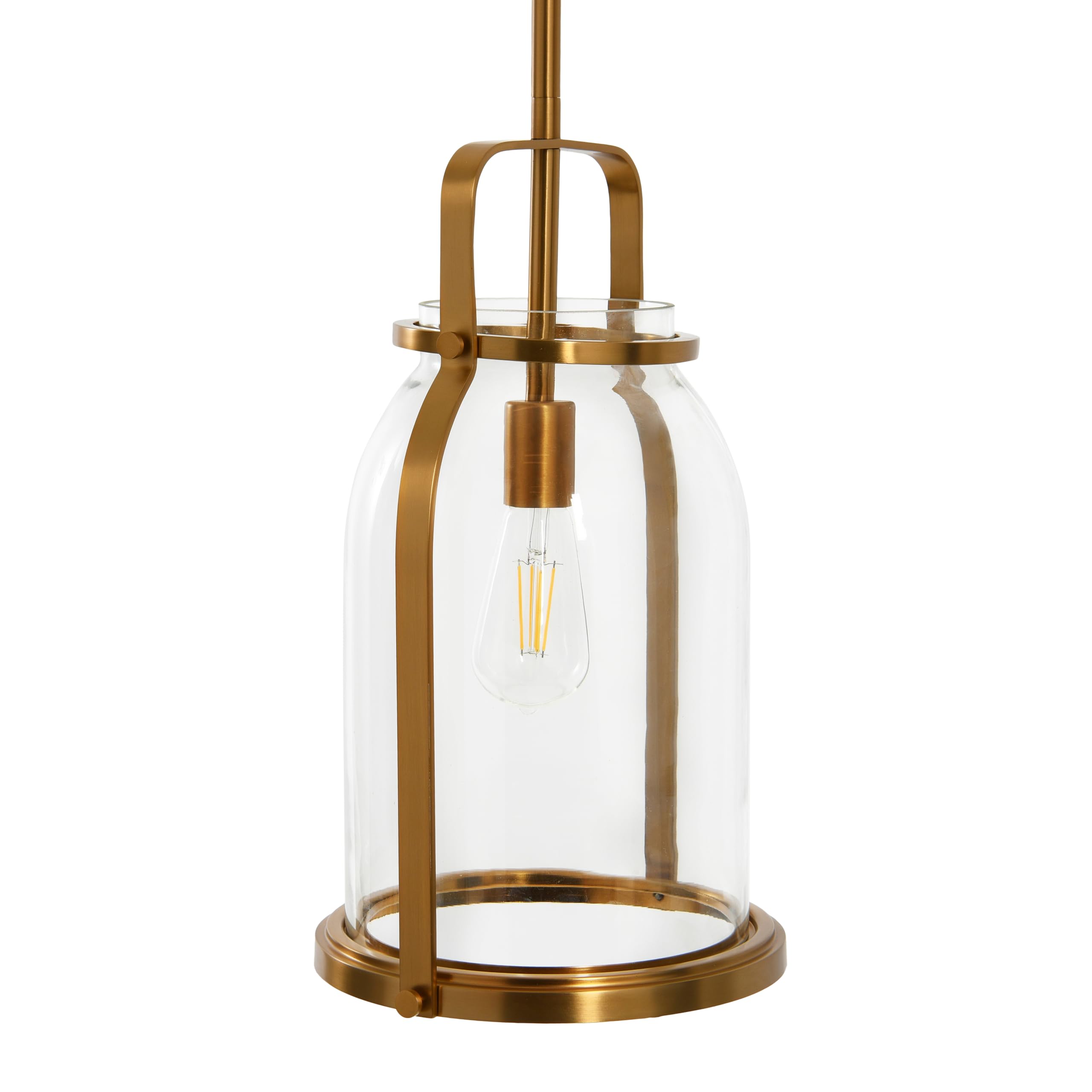 Channing Brushed Gold Metal and Glass Ceiling Light Fixture - Modern Dining Room & Bedroom Lighting for Home Decor