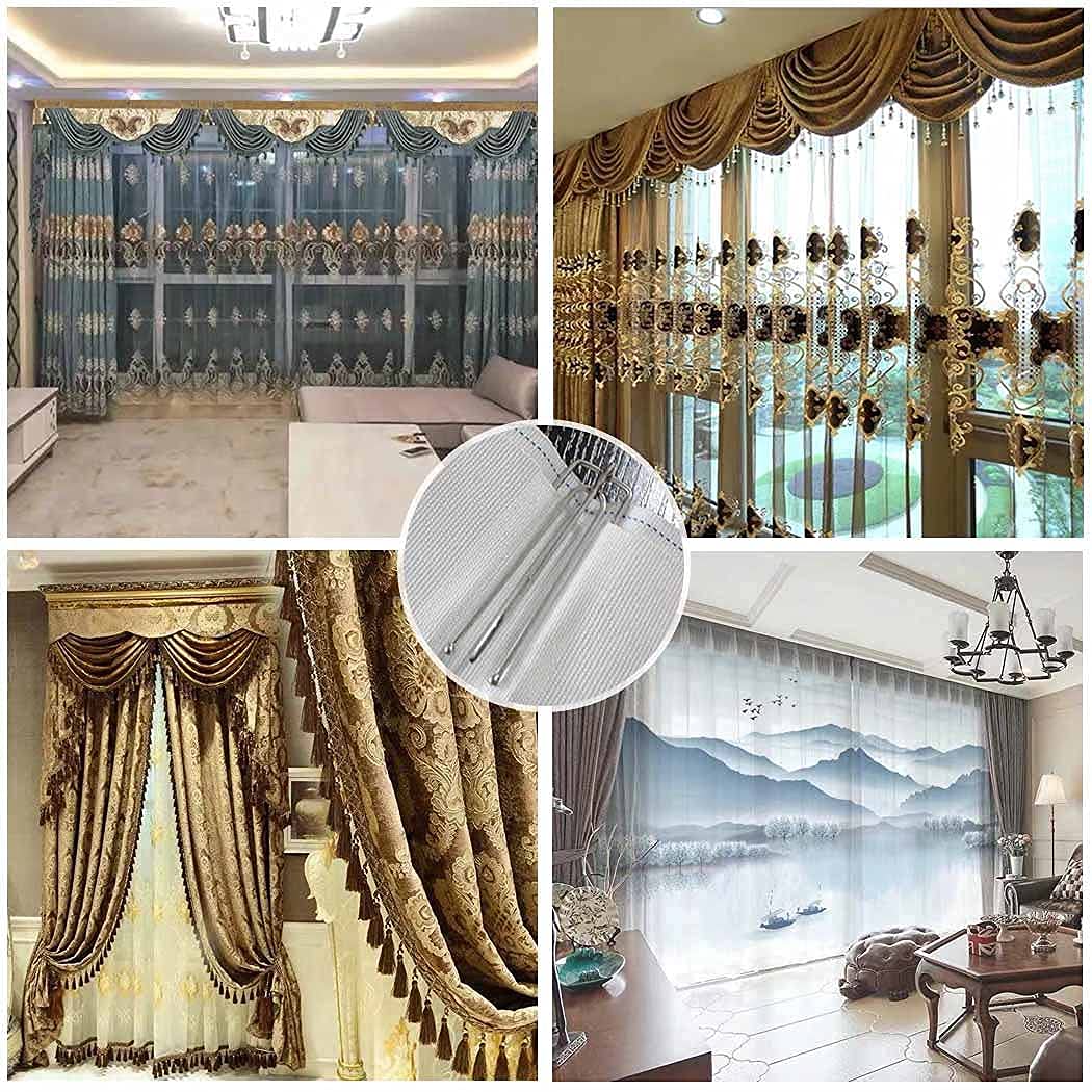 90PCS Stainless Steel Curtain Pleat Hooks - 4 Prongs Pinch Pleat Hook Clips for Pleated Drapes & Traverse Rods | Drapery Hooks for Window, Door & Bathroom Curtains | Perfect for Living Room, Bedroom & Home Decor