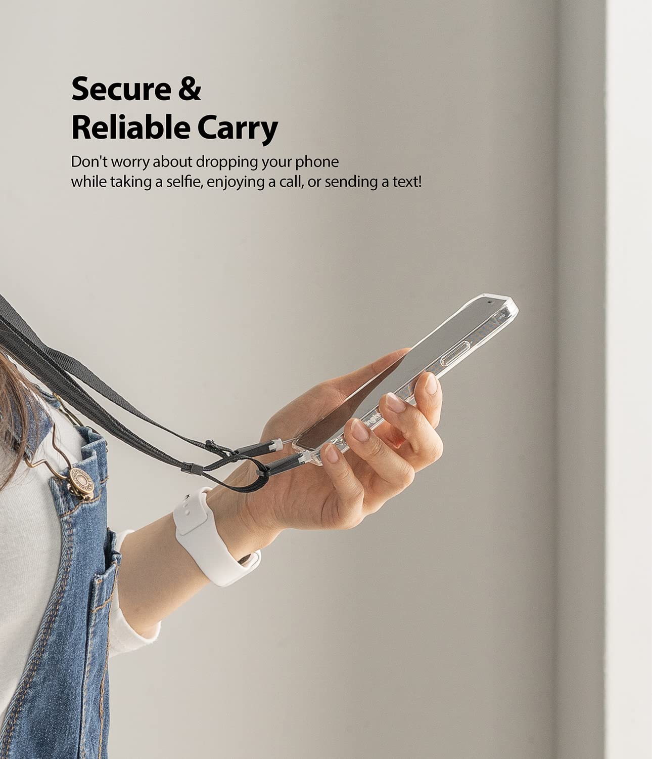 **Ringke Adjustable Universal Crossbody Shoulder Strap – Durable Phone & Camera Lanyard for Smartphones, DSLRs, and Cases – Perfect for Travel, Hiking, and Events**