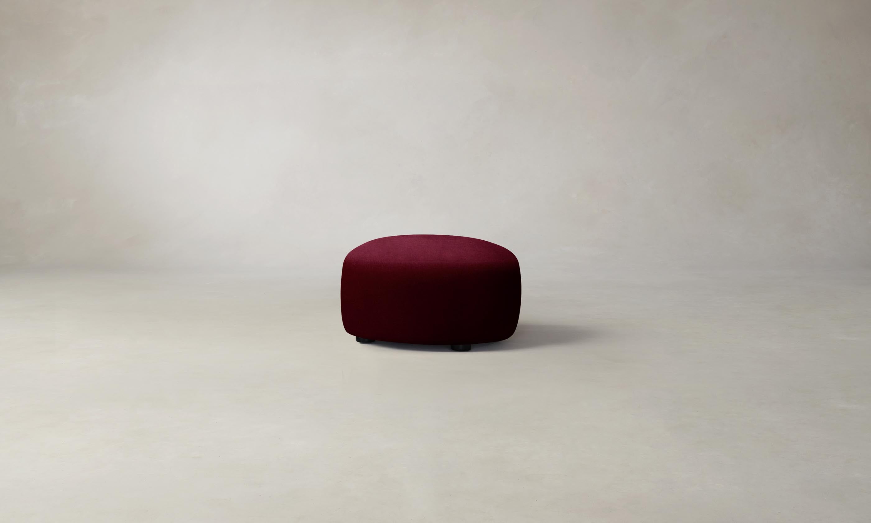 Luxury Mohair Crimson Chelsea Ottoman - Elegant Footrest & Stylish Living Room Decor for Home & Office Comfort