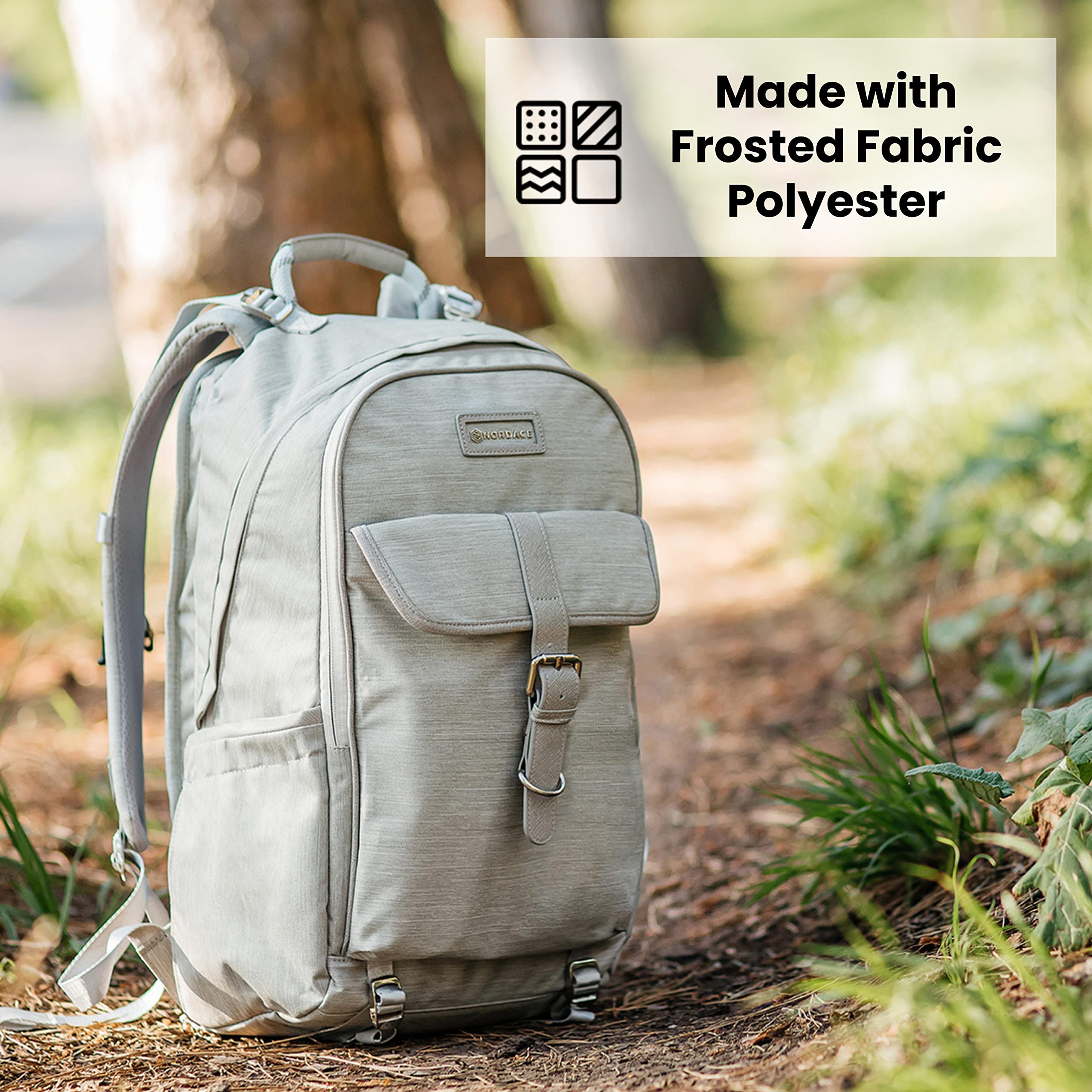 Nordace Comino Travel Backpack with USB Charging Port - Water Resistant Laptop Backpack for Men & Women, 17 Inch Laptop Compartment, Perfect for Travel, Business, School & Daily Commute (Gray) - Ideal for Airplane Carry-On, College Students & Office Professionals