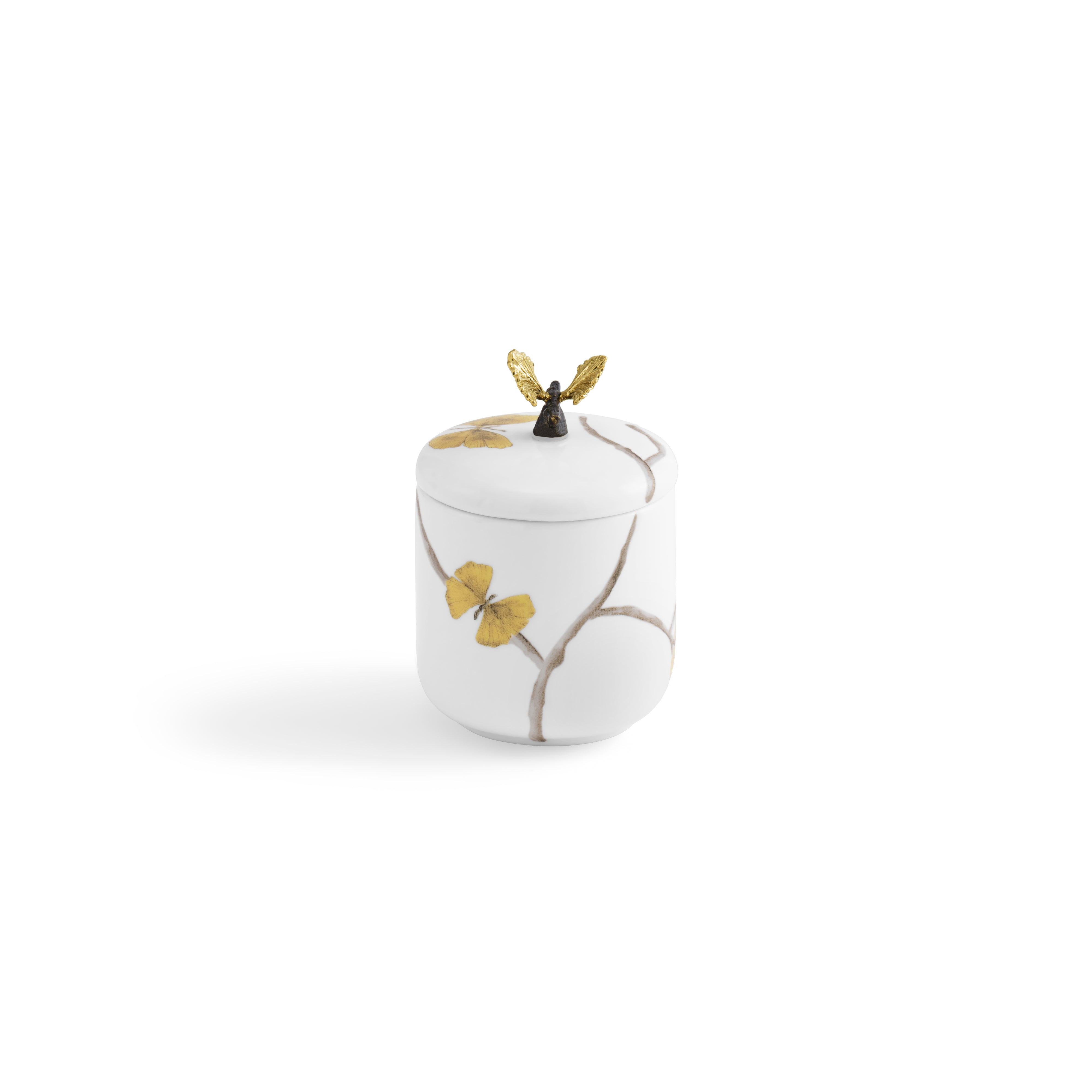 Butterfly Ginkgo Porcelain Bathroom Set - Elegant Soap Dish, Toothbrush Holder & Tumbler for Spa-Like Luxury at Home
