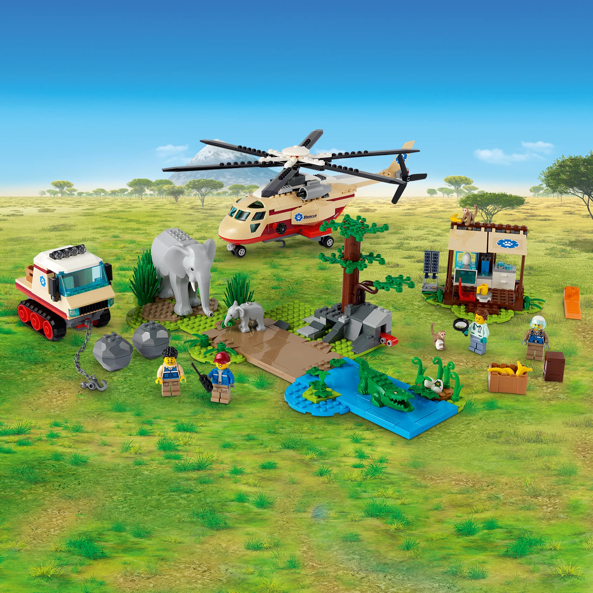LEGO City Wildlife Rescue Operation 60302 Building Kit (525 Pieces) - Creative Construction Toy for Kids, STEM Learning Gift for Boys & Girls Ages 6+ - Perfect for Birthday Presents & Indoor Playtime Adventures