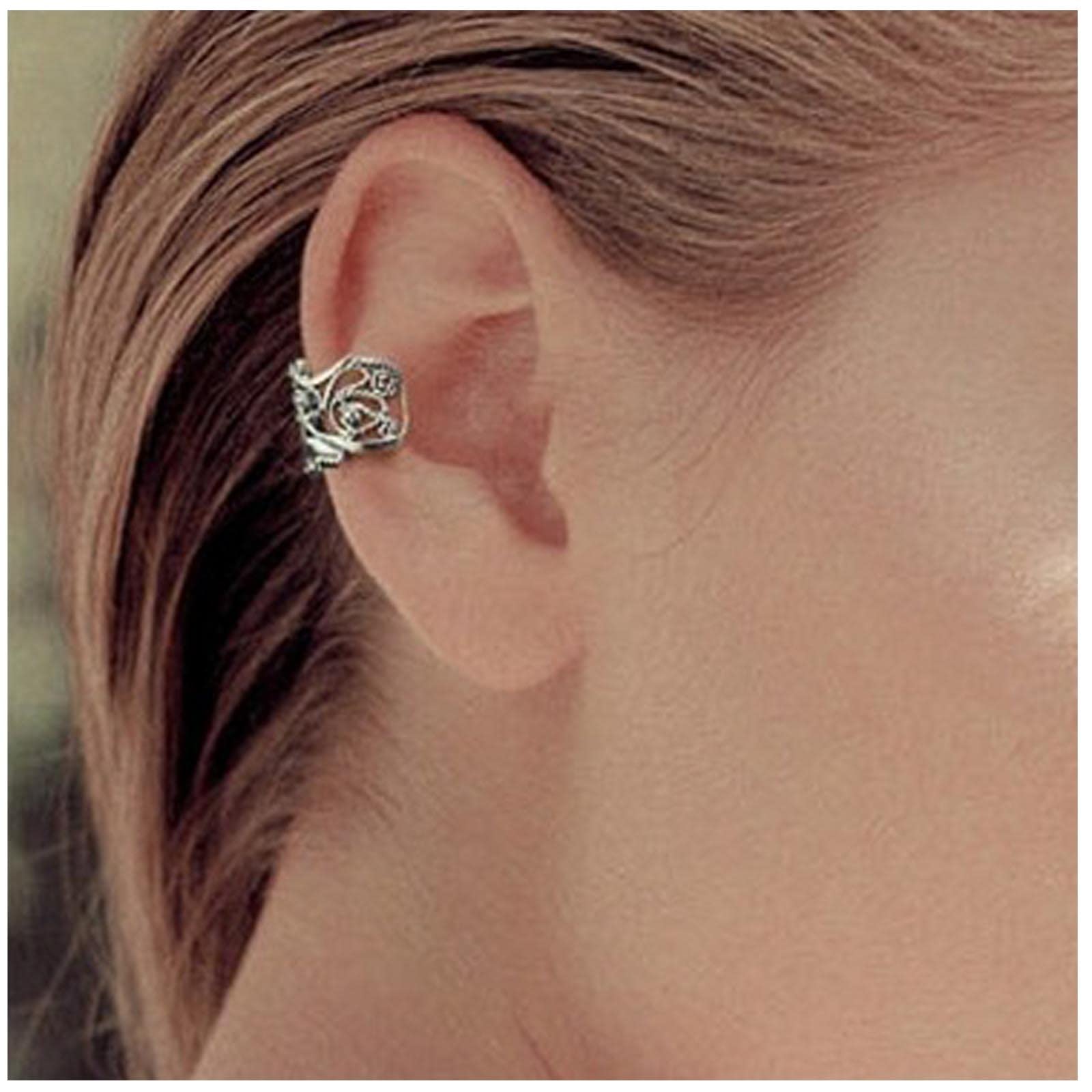Boho Silver Conch Ear Cuffs - Non Pierced Cartilage Hoop Earrings for Women | Helix Ear Jewelry for Everyday Wear & Special Occasions