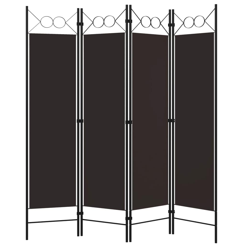 4-Panel Wooden Room Divider Screen - 63