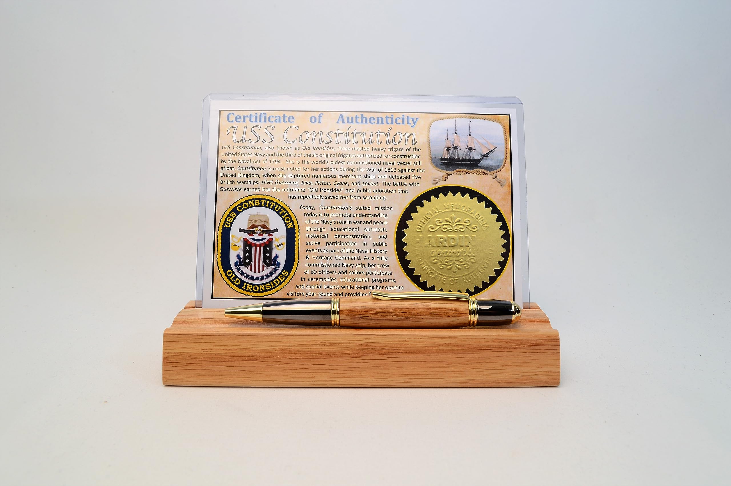 USS Constitution Old Ironsides Twist Pen - Premium Wooden Fountain Pen with Historical Ship Design - Perfect for Collectors, Writers & Naval History Enthusiasts