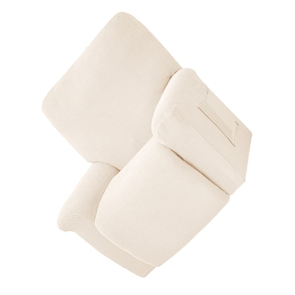 IMIKEYA Elastic Recliner Chair Covers - Stretchable Sofa Slipcover for Furniture Protection (White) - Perfect for Living Room, Home Theater & Office Use - Fits Most Recliners, Couches & Sectionals