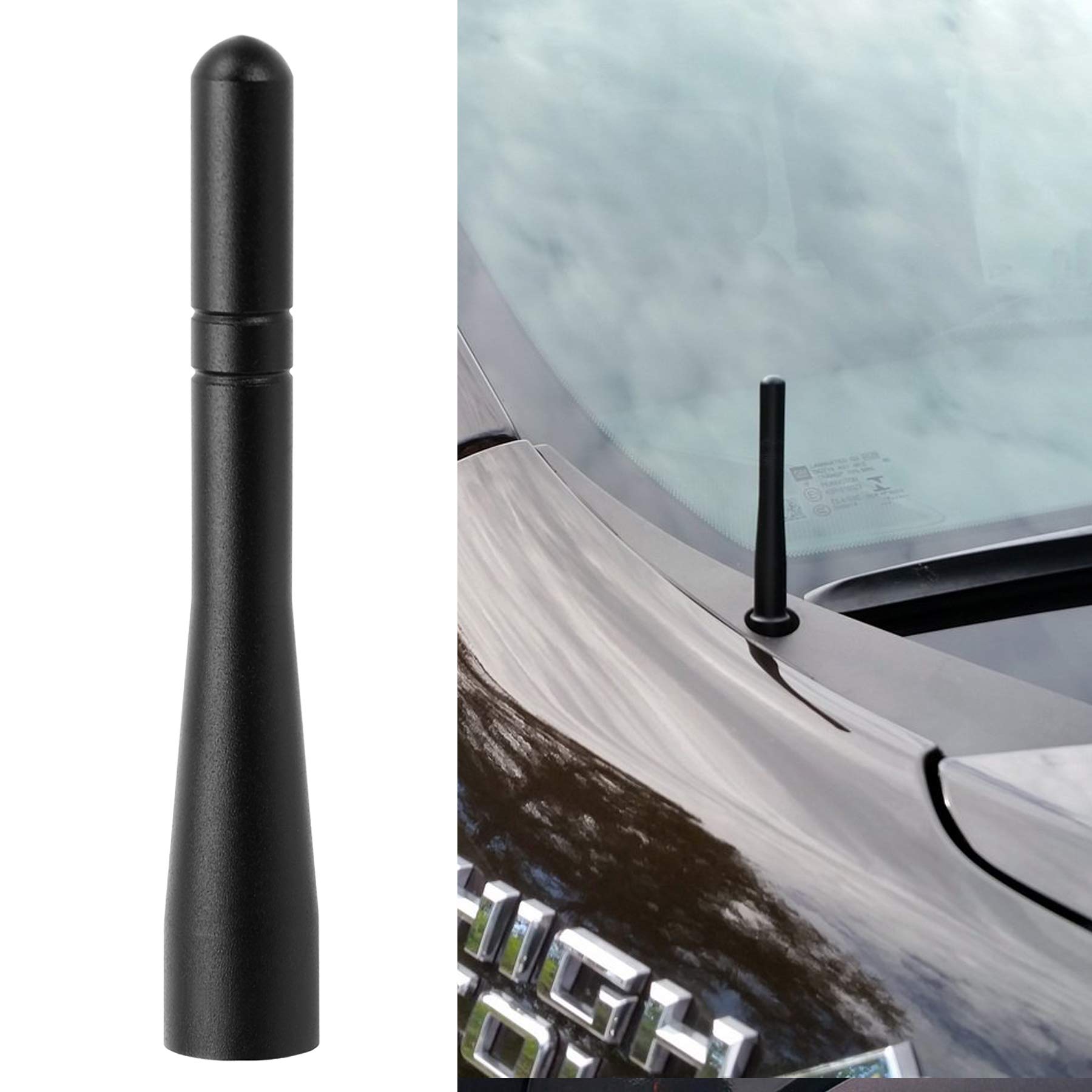 Bingfu Heavy Duty Truck Short Antenna Mast - Universal Car Antenna Replacement for Semi Trucks & Pickups | Durable Mini Antenna for Better Radio Reception On/Off Road