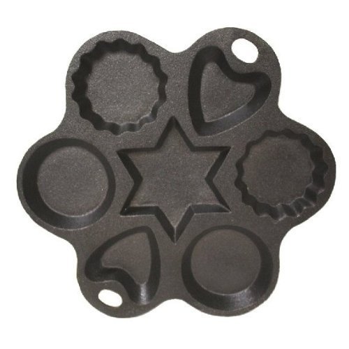 Cast Iron Multi-Shape Cake Pan - 8 Inch Diameter Non-Stick Baking Mold for Round, Heart & Flower Cakes - Perfect for Birthdays, Weddings & Holiday Desserts