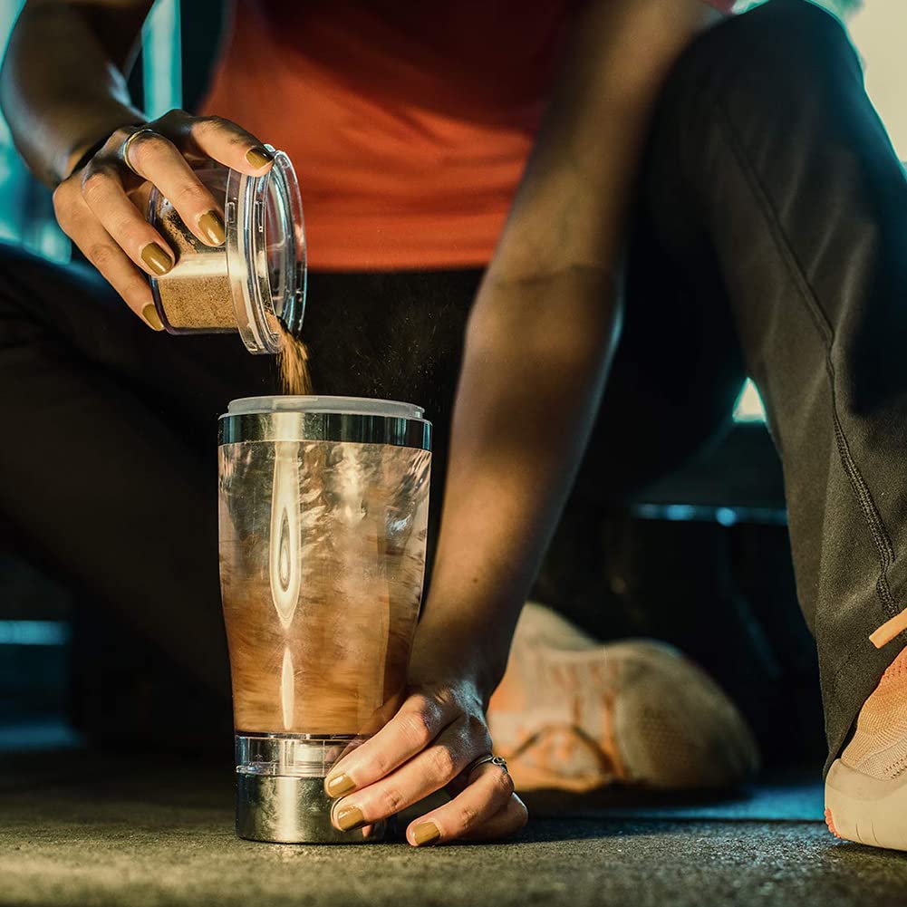 Ziurmut Automatic Stirring Cup - Electric Acrylic Shaker Bottle with Vortex Mixing Technology | Portable Rechargeable Protein Shaker for Smoothies, Meal Replacement & Workout Drinks | Perfect for Gym, Office & Travel Use