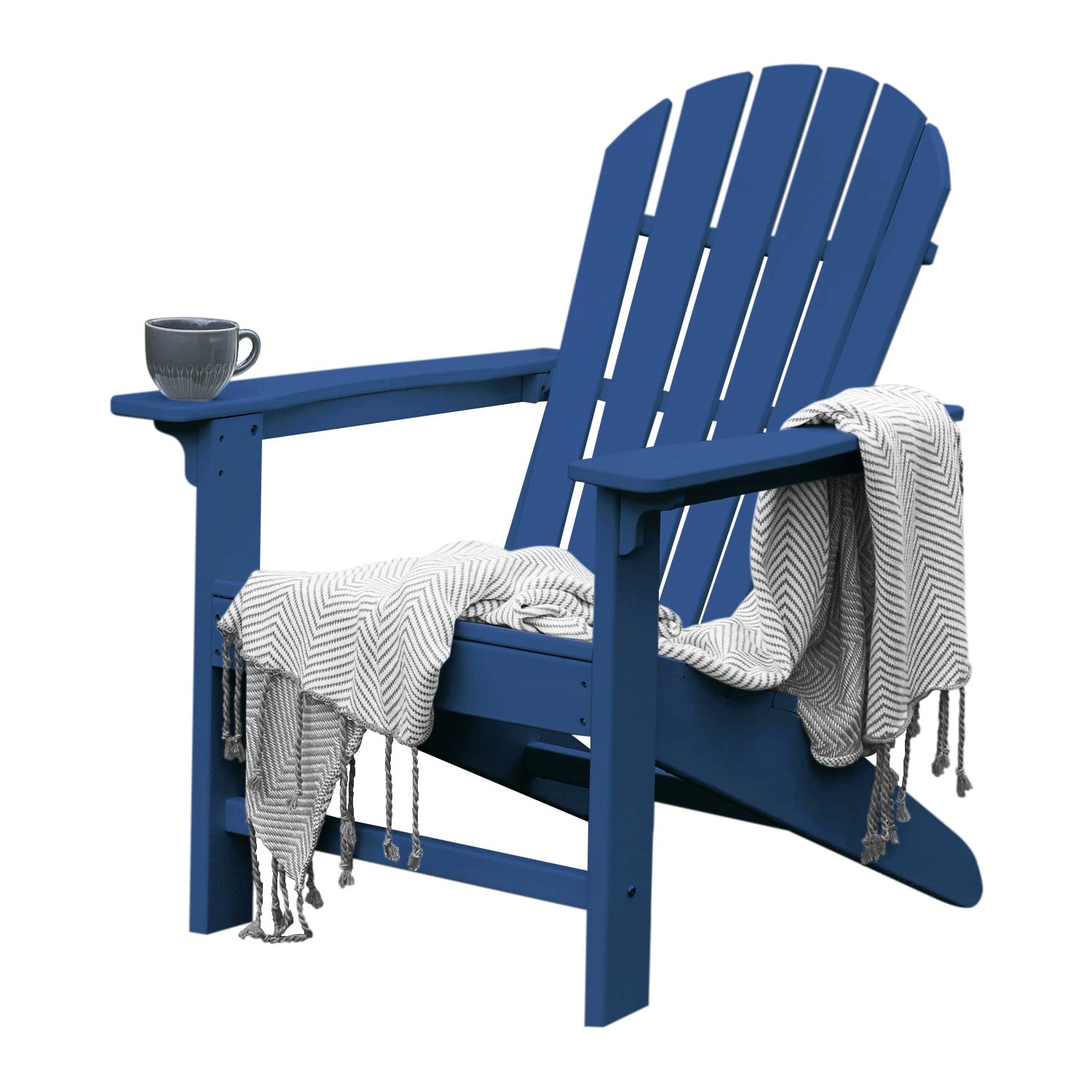 **Premium Adirondack Chair - Heavy Duty Weather-Resistant Outdoor Lounge Chair for Patio, Garden, Deck, Poolside - Easy 4-Step Assembly - Navy Blue - Perfect for Relaxing by Fire Pit, Backyard & Porch**