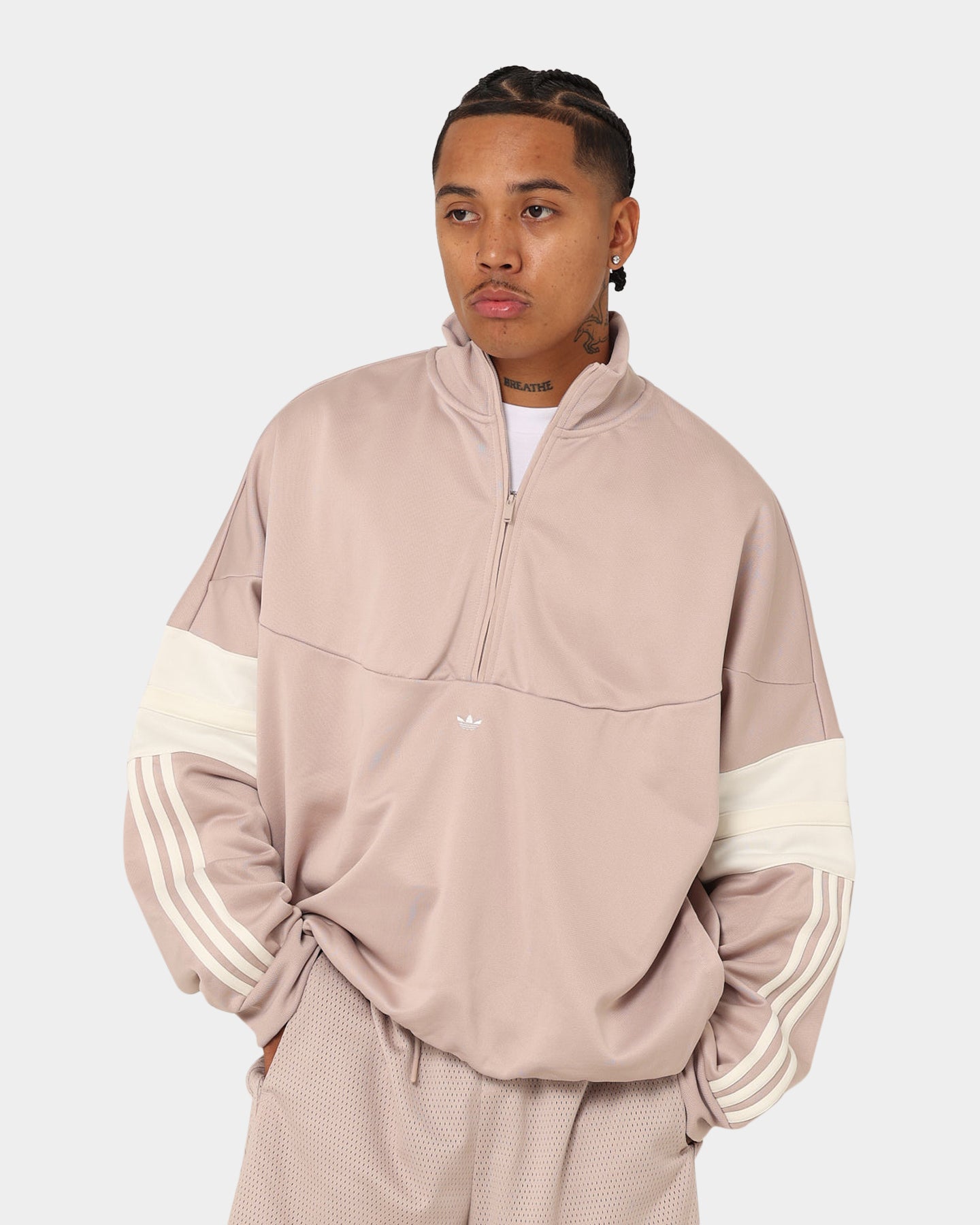 Adidas Wonder Taupe/Off White Basketball Warm Up Jacket - Lightweight Performance Jacket for Men - Perfect for Training, Games & Outdoor Activities