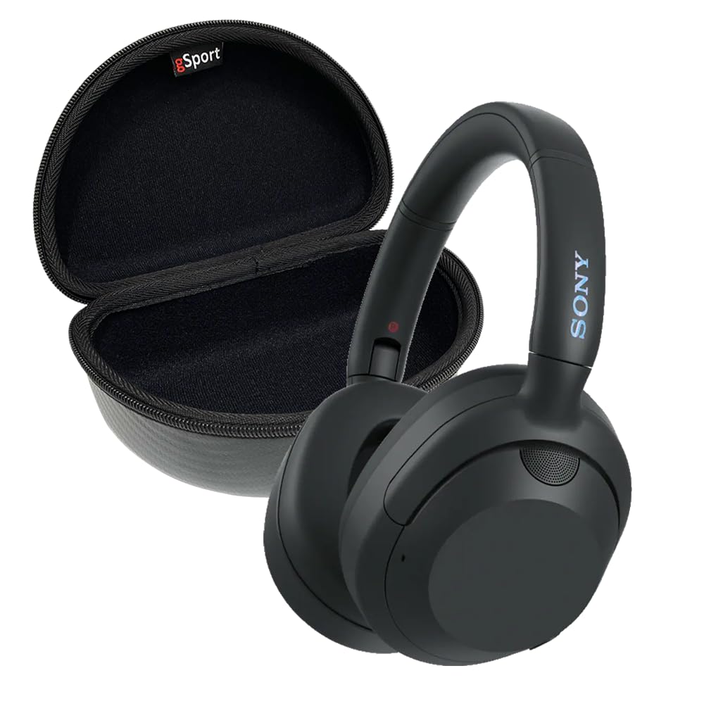 Sony ULT WEAR Wireless Bluetooth Headphones with Active Noise Cancelling (ANC) - Premium Over-Ear Headset Bundle Includes gSport Carrying Case (Black) | Perfect for Travel, Workouts & Home Office Use