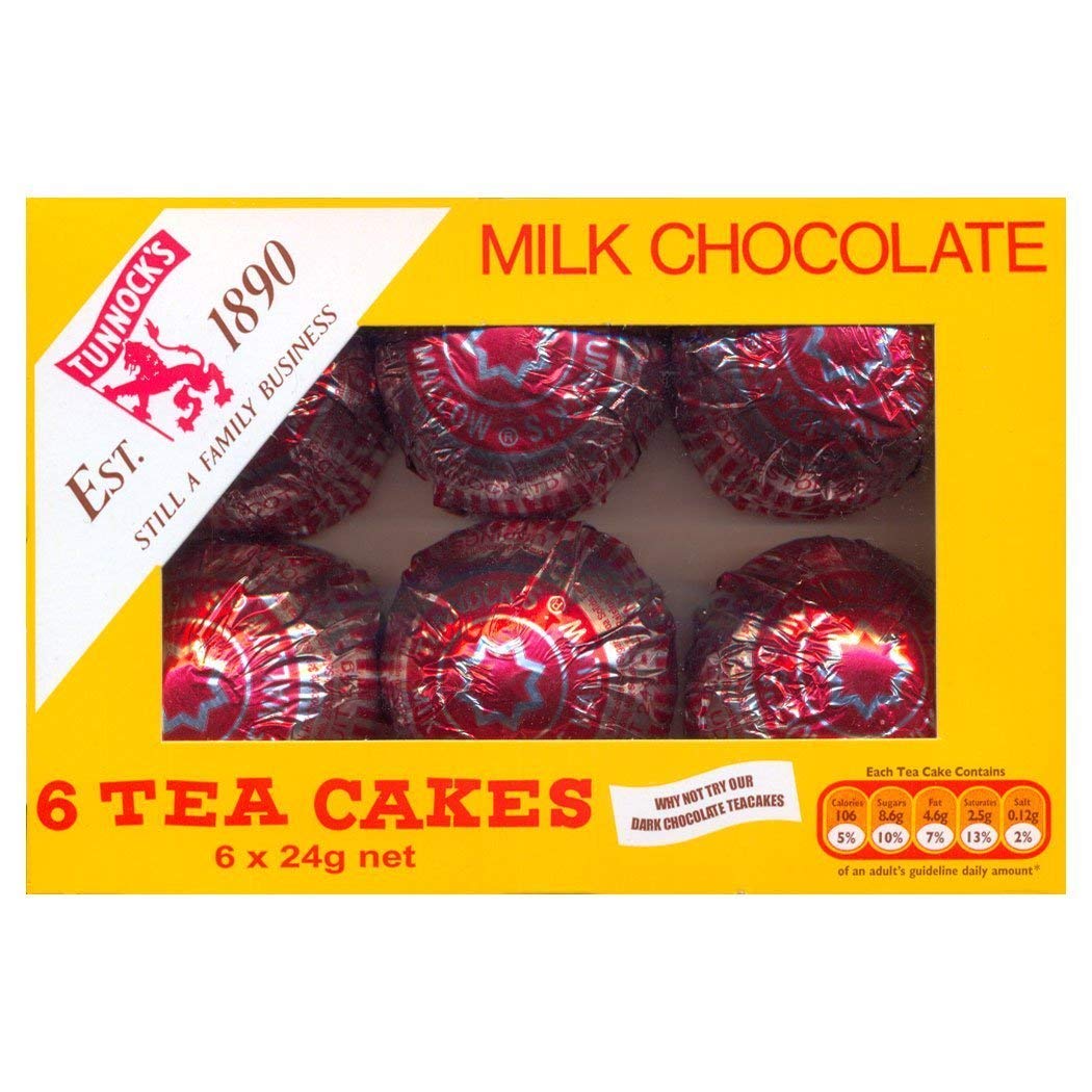 Tunnock's Tea Cakes Milk Chocolate 6-Pack (24g Each) - Set of 4 | Classic British Treats for Tea Time, Gifts & Snacking