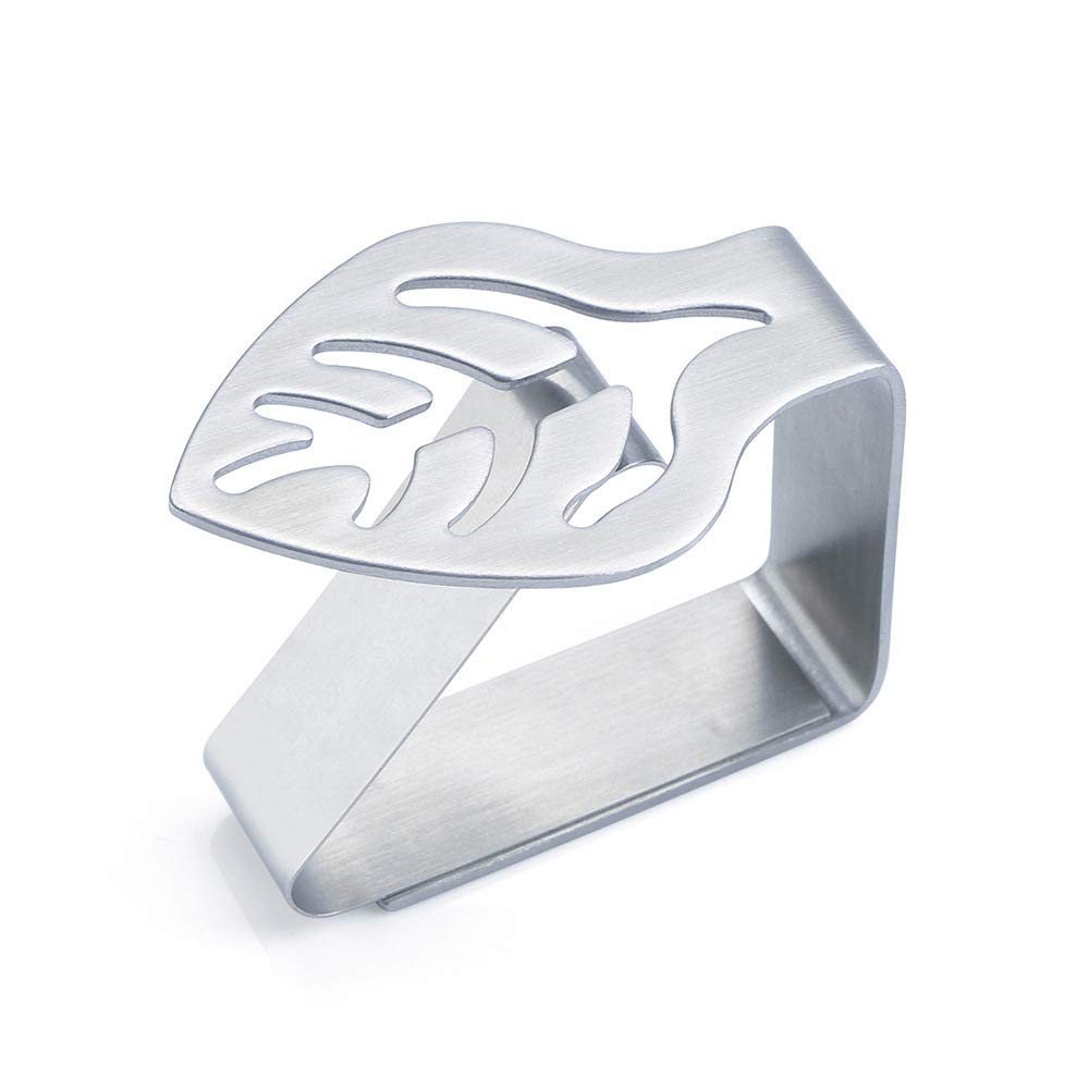 Weyoo 6 Pack Heavy Duty Stainless Steel Tablecloth Clips - Thickened Strong Table Cover Clamps for Outdoor & Indoor Use - Perfect for Picnics, BBQs, Parties & Home Decor (Silver)