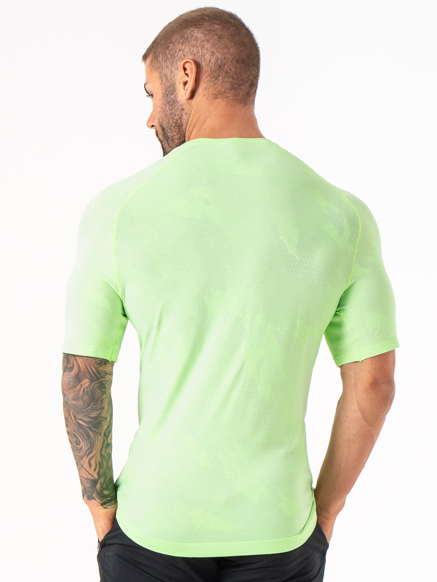 Aero Core Seamless T-Shirt for Men - Breathable Quick-Dry Performance Shirt in Lime Green - Perfect for Gym, Running & Outdoor Activities