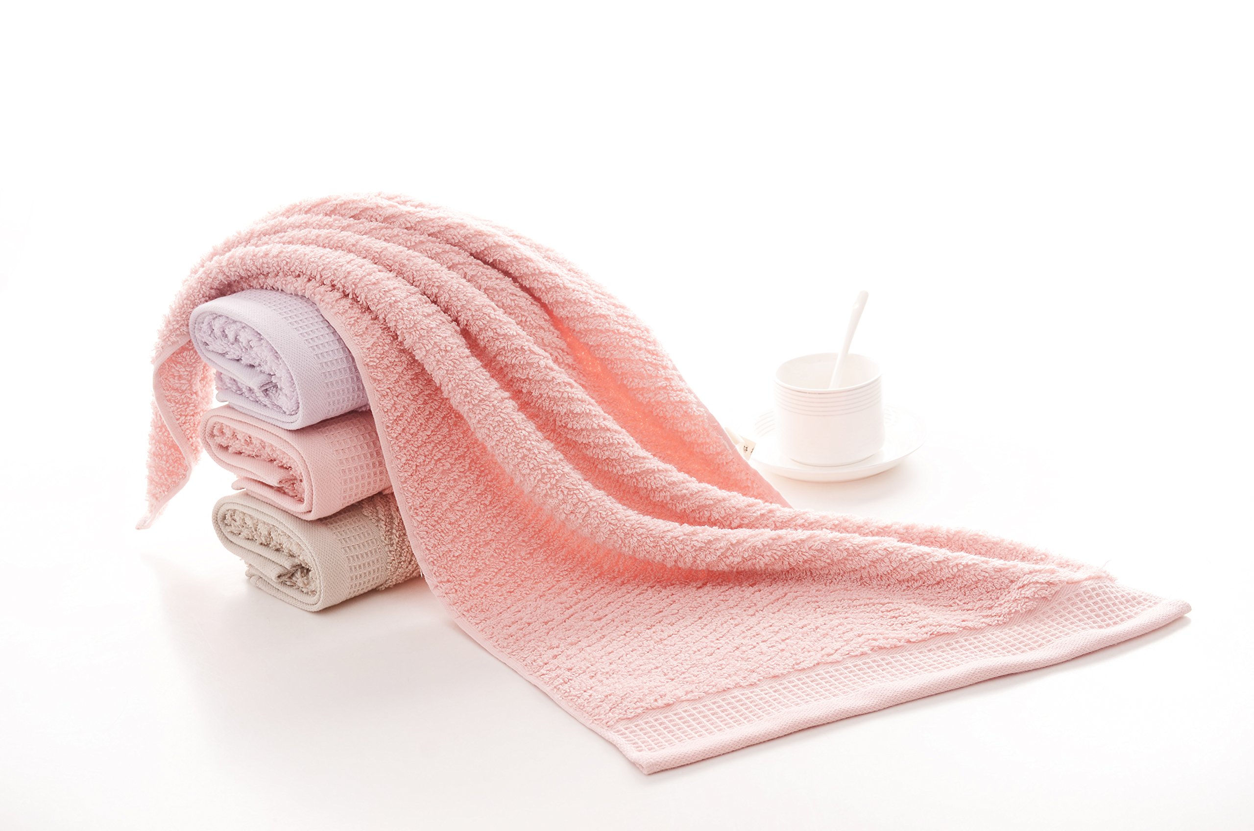 Premium Cotton Hand Towels for Bathroom - Soft & Absorbent, 2-Pack (Pink, 14