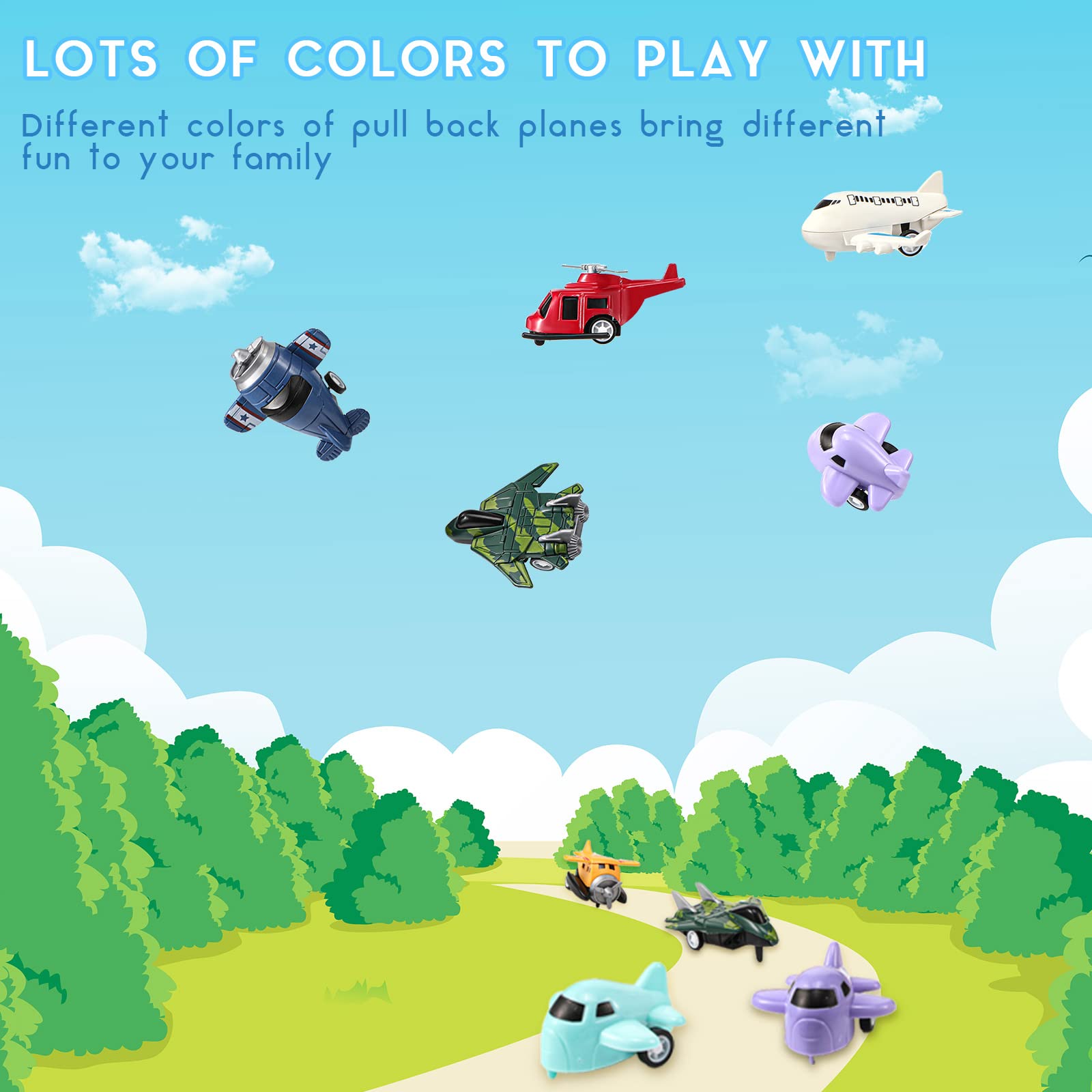 50 Pcs Mini Pull Back Airplanes Toy Set - Small Fighter Jets & Helicopter Figures for Kids Birthday Party Favors, Classroom Treasure Box, Goodie Bag Fillers | Fun STEM Learning & Imaginative Play Toys for Boys and Girls