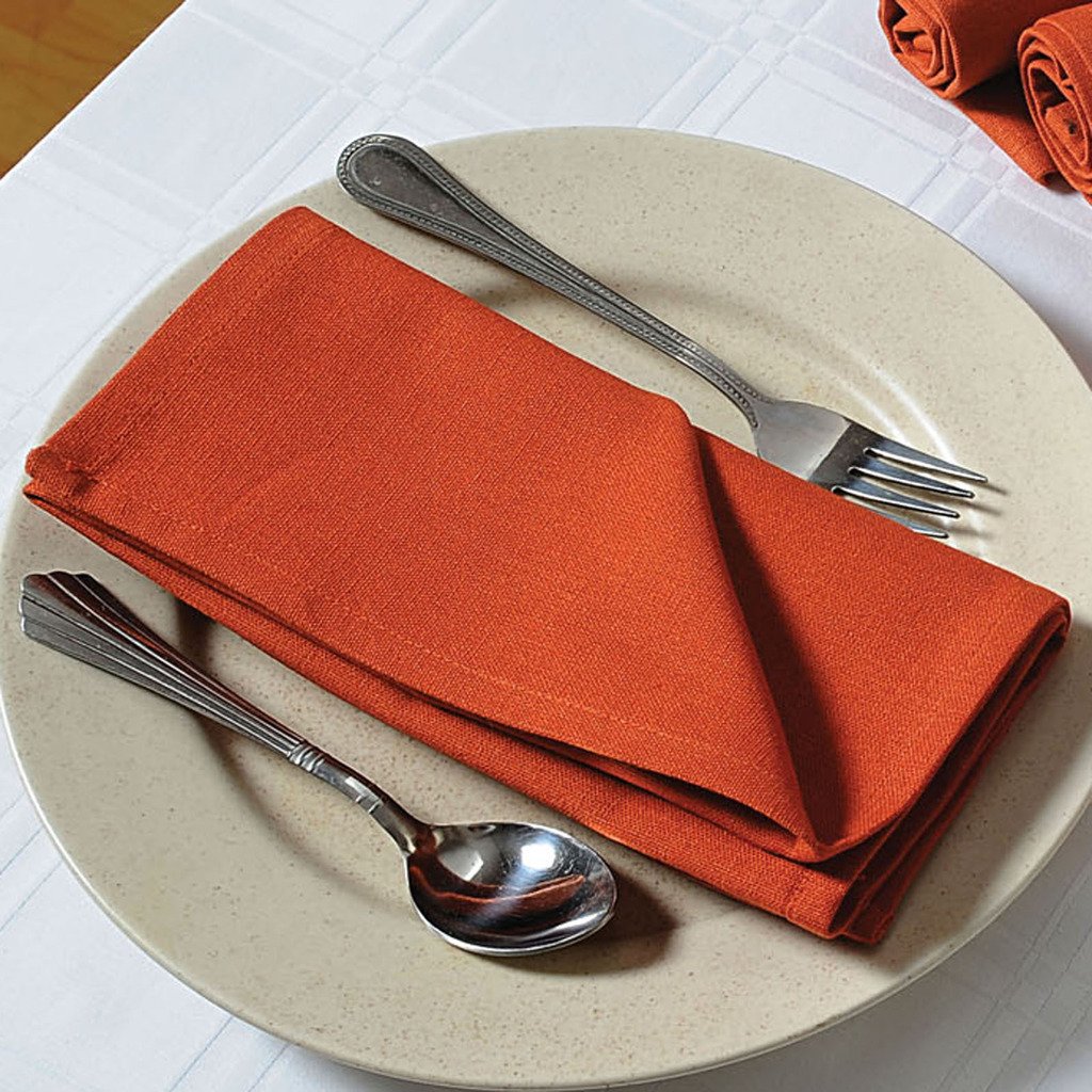 Premium YUGA 100% Cotton Plain Dinner Napkins Set - 17x17 Inches (Set of 6) - Soft & Absorbent Table Linen for Formal Dining, Parties & Everyday Use