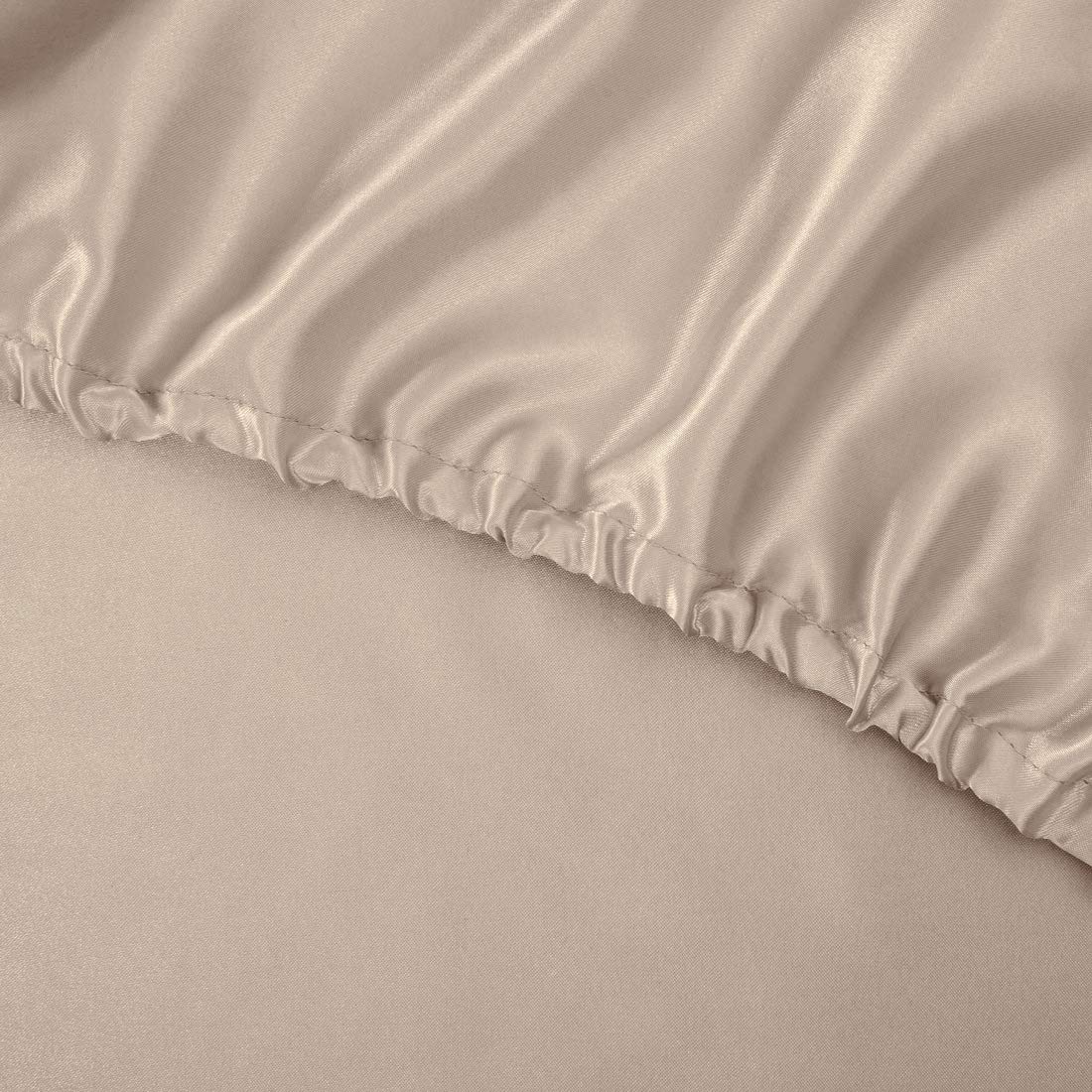 Luxury 6-Piece Satin Sheet Set Queen Size - Silky Smooth Taupe Satin Bedding with Deep Pocket (Fitted Sheet, Flat Sheet & 4 Pillowcases) for Ultimate Comfort - Perfect for Master Bedroom, Guest Room & Hotel Style Decor