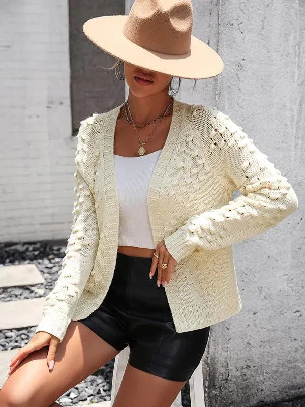 3D Pattern Cardigan Sweater for Women - Cozy Knit Open Front Long Sleeve Wrap - Perfect for Fall, Winter & Layering Outfits