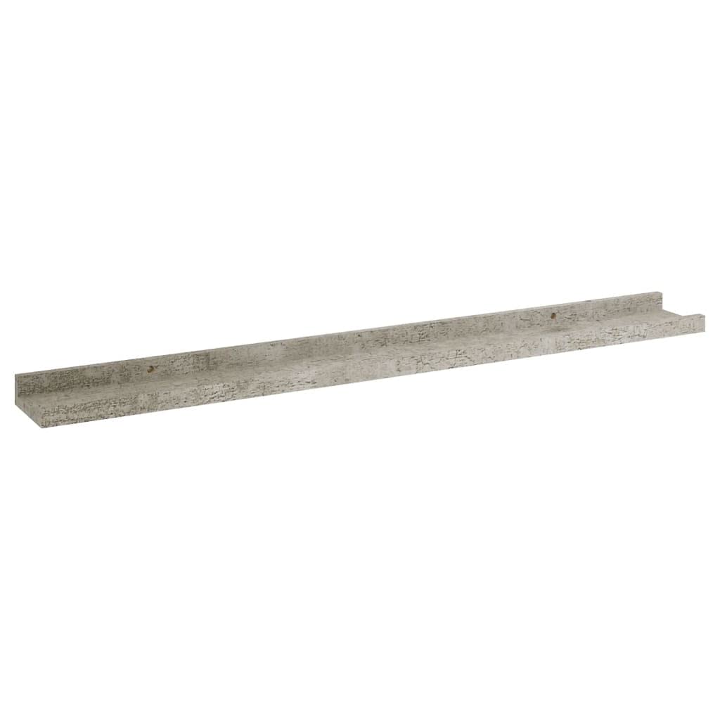 Floating Shelf Wall Mount - Set of 4 Concrete Gray Wall Shelves (31.5