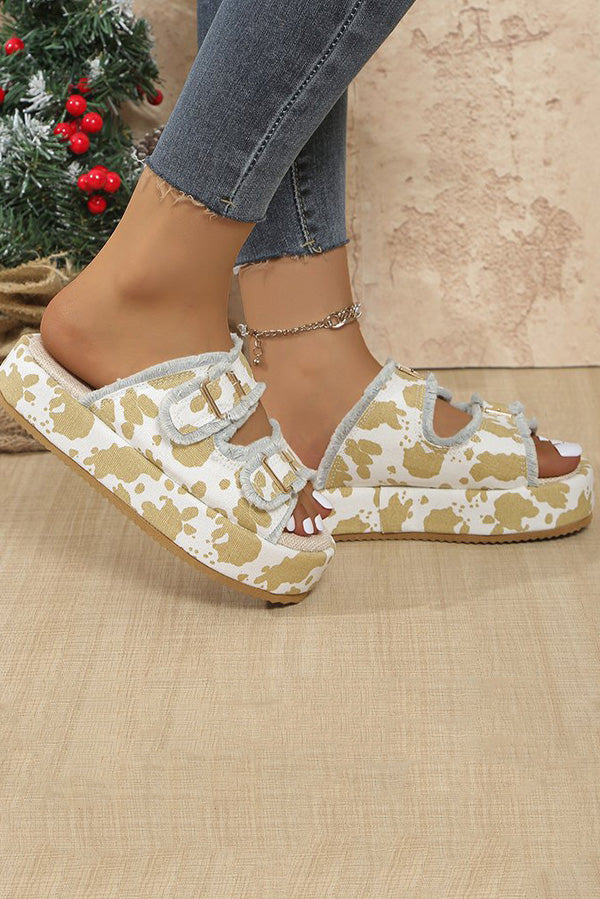 Comfortable Summer Thick Sole Denim Belt Buckle Sandals for Women - Perfect for Beach, Casual Outings & Street Style Fashion