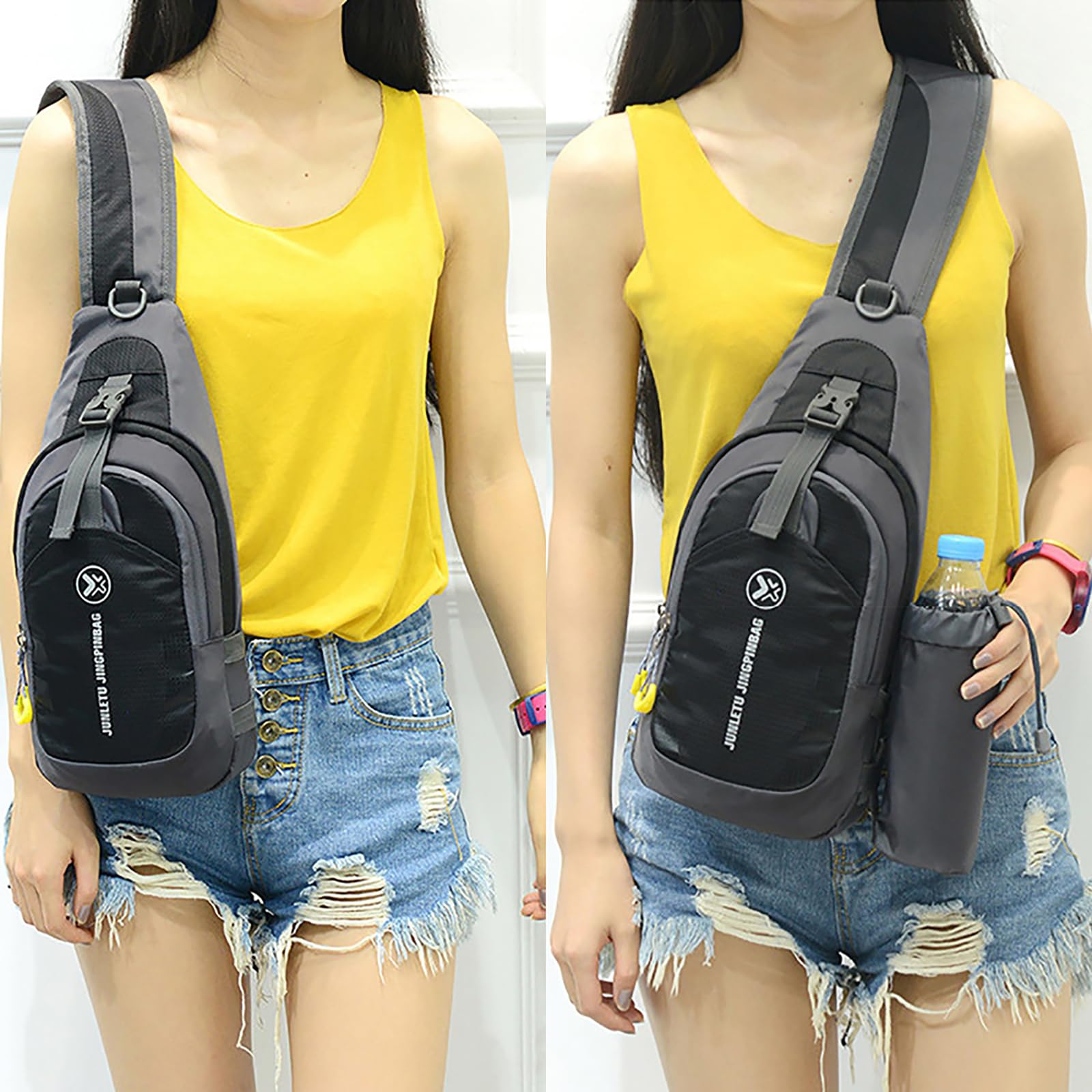 Stylish Unisex Chest Crossbody Sling Backpack - Lightweight Travel, Gym & Bike Daypack for Women & Men - Perfect for Outdoor Adventures, Commuting & Workouts