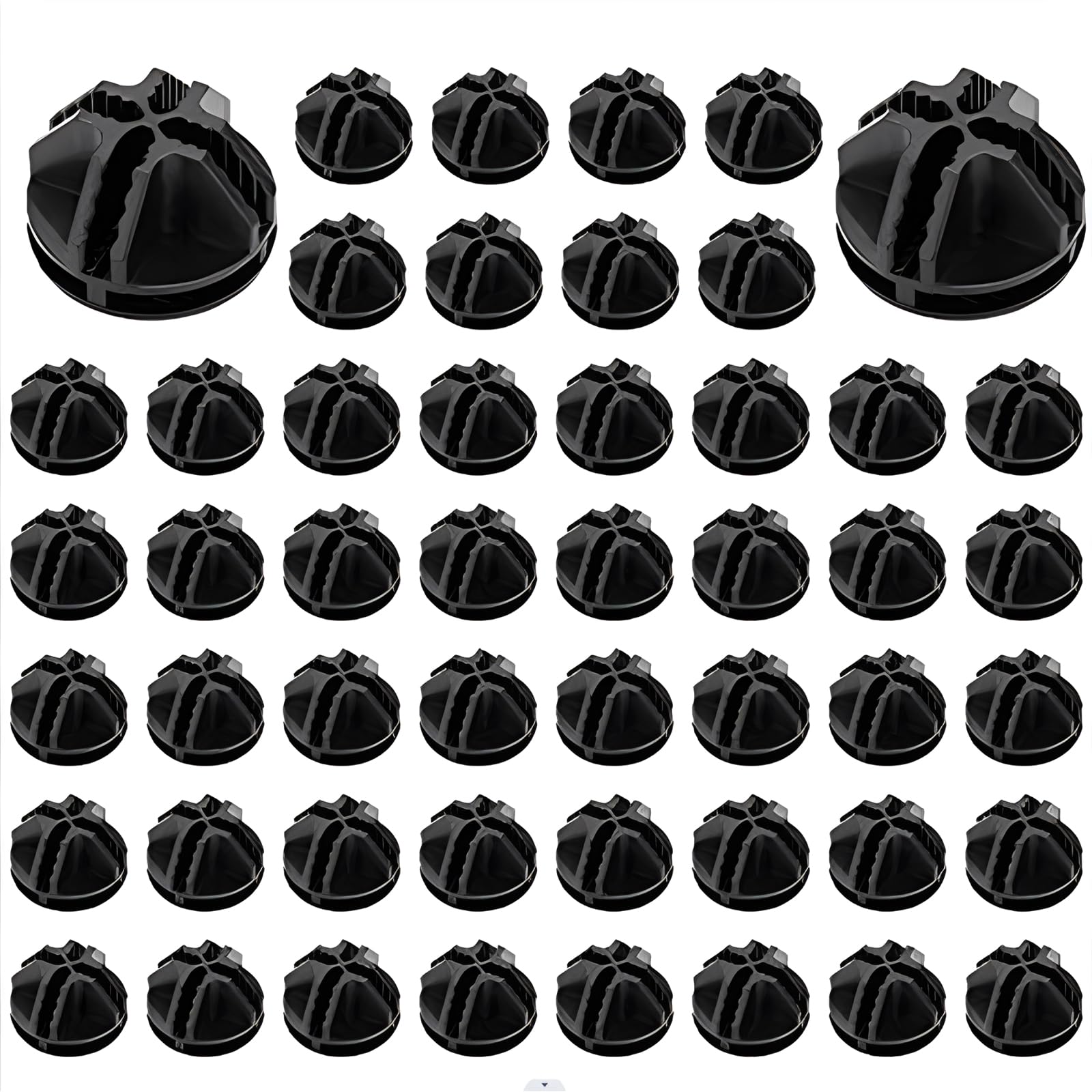 3.6cm Black Plastic Wire Cube Connectors (50pcs) - Sturdy Grid Storage Shelving & Mesh Organizer for Home, Office & Garage Organization