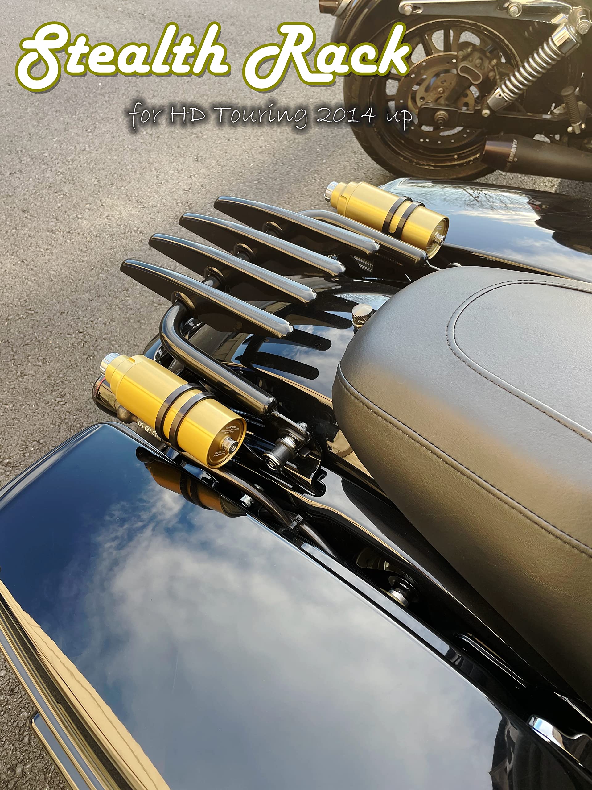 YHMOTO Stealth Detachable Motorcycle Luggage Rack for Harley Touring Models - Street Glide, Road King & Electra Glide (2009-2022) - Black - Perfect for Long Distance Rides & Touring Accessories