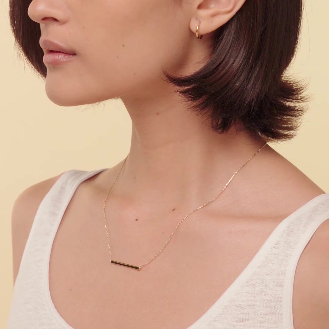 Elegant Bar Necklace for Women - Minimalist Gold Pendant Jewelry Gift for Her - Perfect for Everyday Wear, Date Nights & Special Occasions