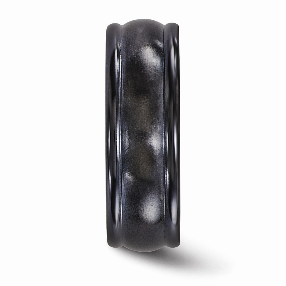 Solid Titanium Men's Black Wedding Band Ring - 8mm Triple Domed Classic Design for Men | Durable & Comfortable for Everyday Wear, Anniversary & Special Occasions