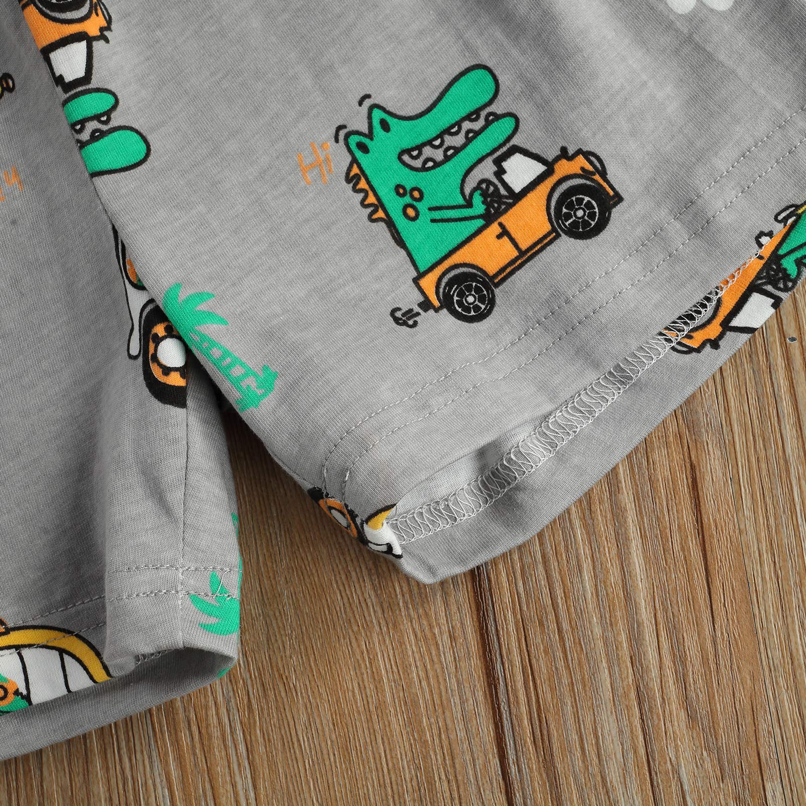 ZZLBUF Toddler Baby Boy 2-Piece Casual Outfit Set - Cartoon Print Short Sleeve T-Shirt & Elastic Waist Shorts - Soft Cotton Playwear for Summer, Outdoor Activities & Daily Wear