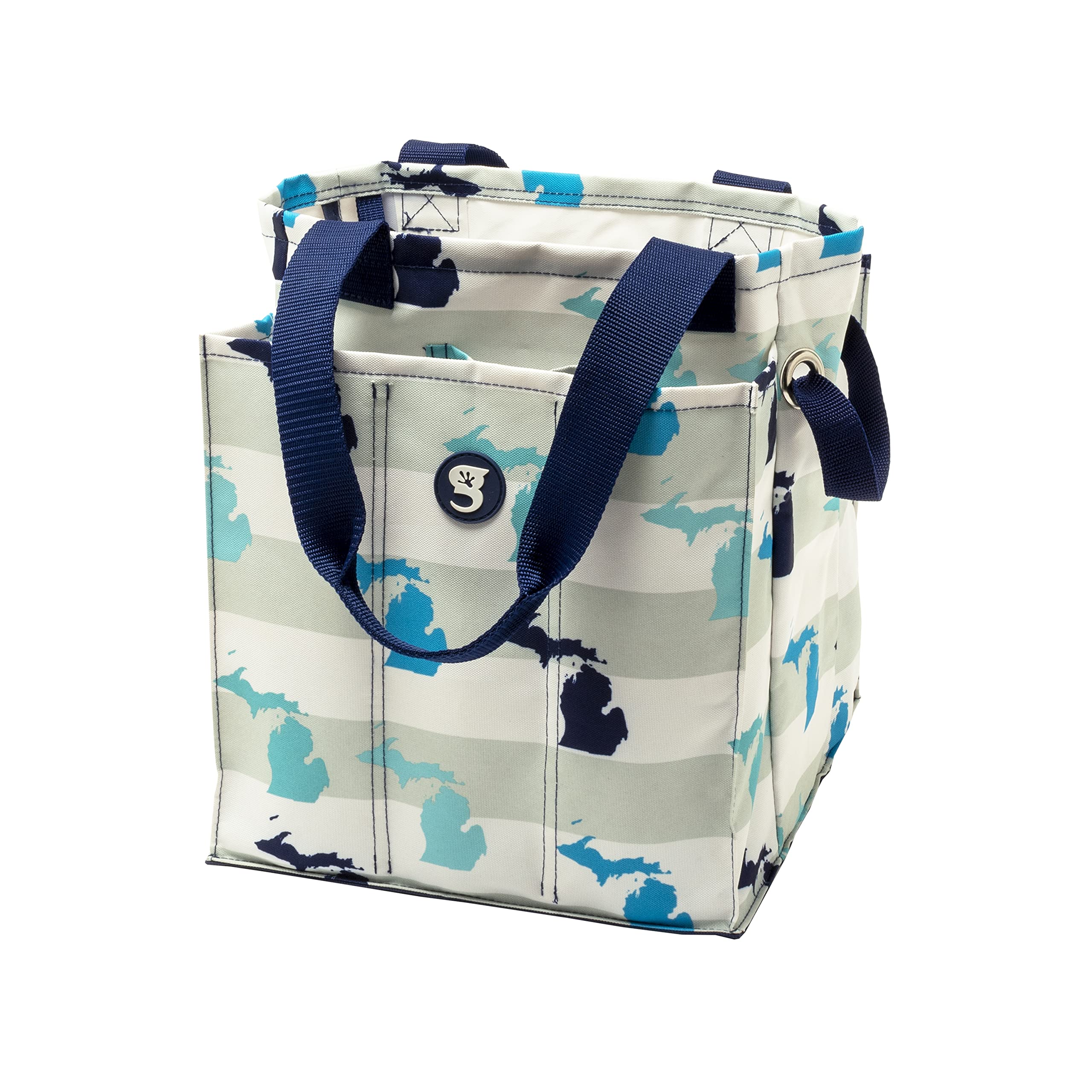 Geckobrands 7 Pocket Market Tote Bags - Lightweight Multipurpose Organizer for Pool, Beach, Travel & Grocery Shopping - Durable Reusable Shopping Bag with Multiple Pockets - Perfect for Errands, Picnics & Daily Use
