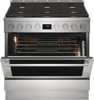 Electroux ECFD3668AS 36-Inch Stainless Steel Dual Fuel Freestanding Range - Perfect for Home Kitchens & Professional Cooking