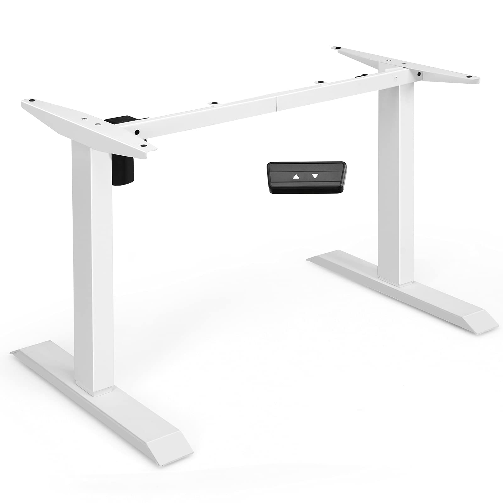 Tangkula Electric Standing Desk Frame - Height Adjustable Motorized Workstation Base with Button Controller, Ergonomic Sit to Stand Desk for Home Office (White) | Perfect for Remote Work, Gaming & Study Setup