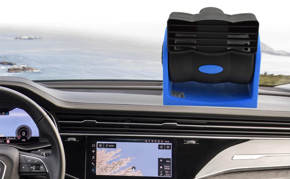 KAGOR 12V Car Dash Fan - Ultra Quiet No-Leaf Cooling, Powerful RV Ventilation System, Squirrel Cage Blower with 2-Speed Settings & Cigarette Lighter Plug for Auto, SUV, Van - Perfect for Road Trips, Camping & Summer Driving Comfort