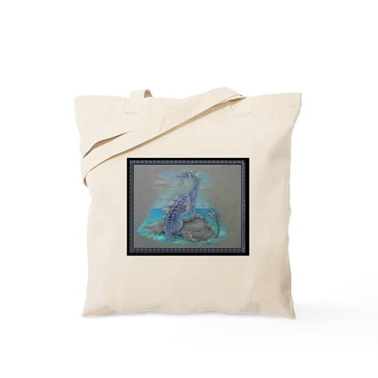 Water Dragon Tote Bag - Natural Canvas Reusable Shopping Bag for Groceries, Beach & Daily Use | Eco-Friendly Cotton Tote with Unique Design
