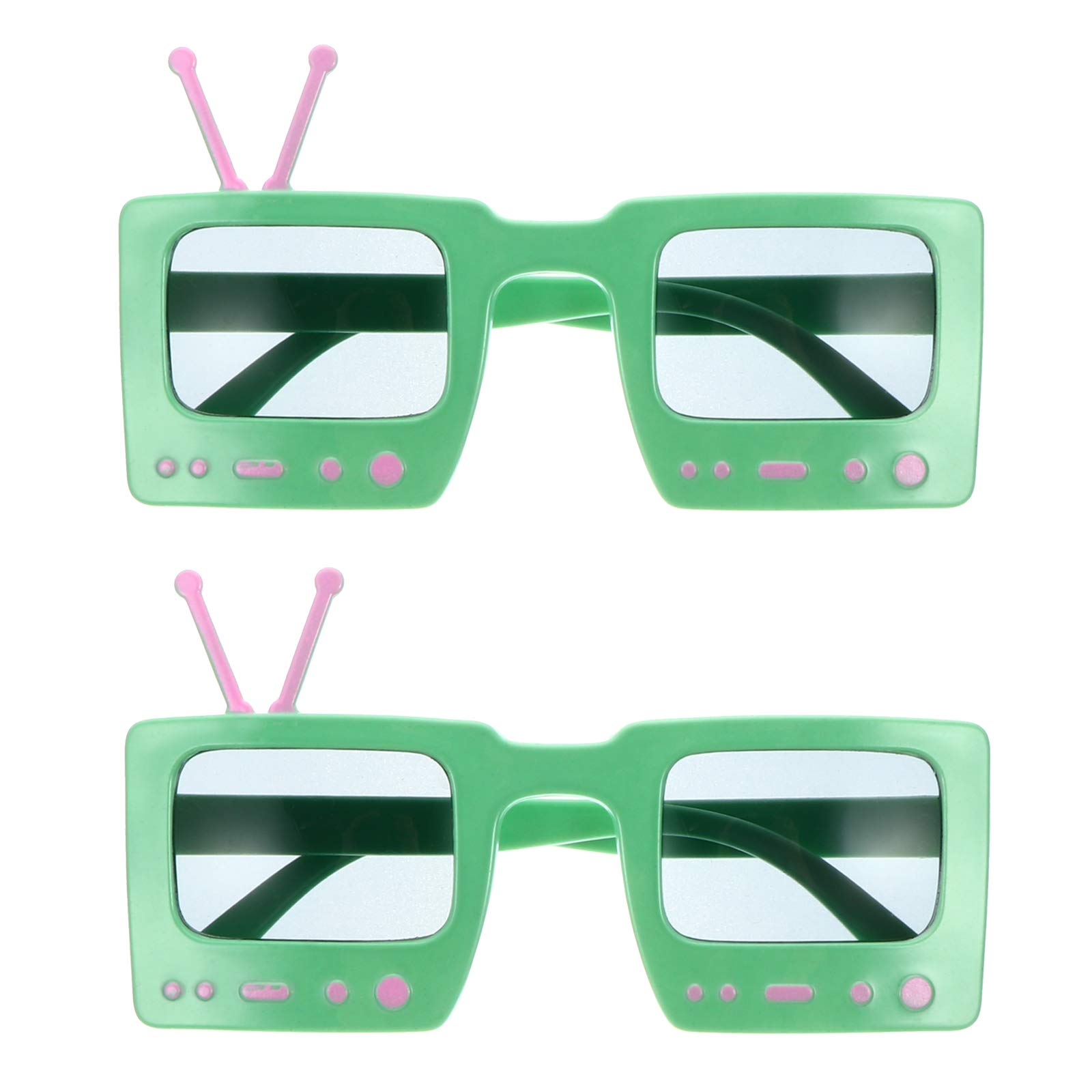 Amosfun 2Pcs Funny Birthday Party Glasses Frames - Green Novelty Eyeglasses for Photo Booth Props, Costume Accessories & Themed Parties - Perfect for Birthday Celebrations, Halloween Costumes & Social Media Photos