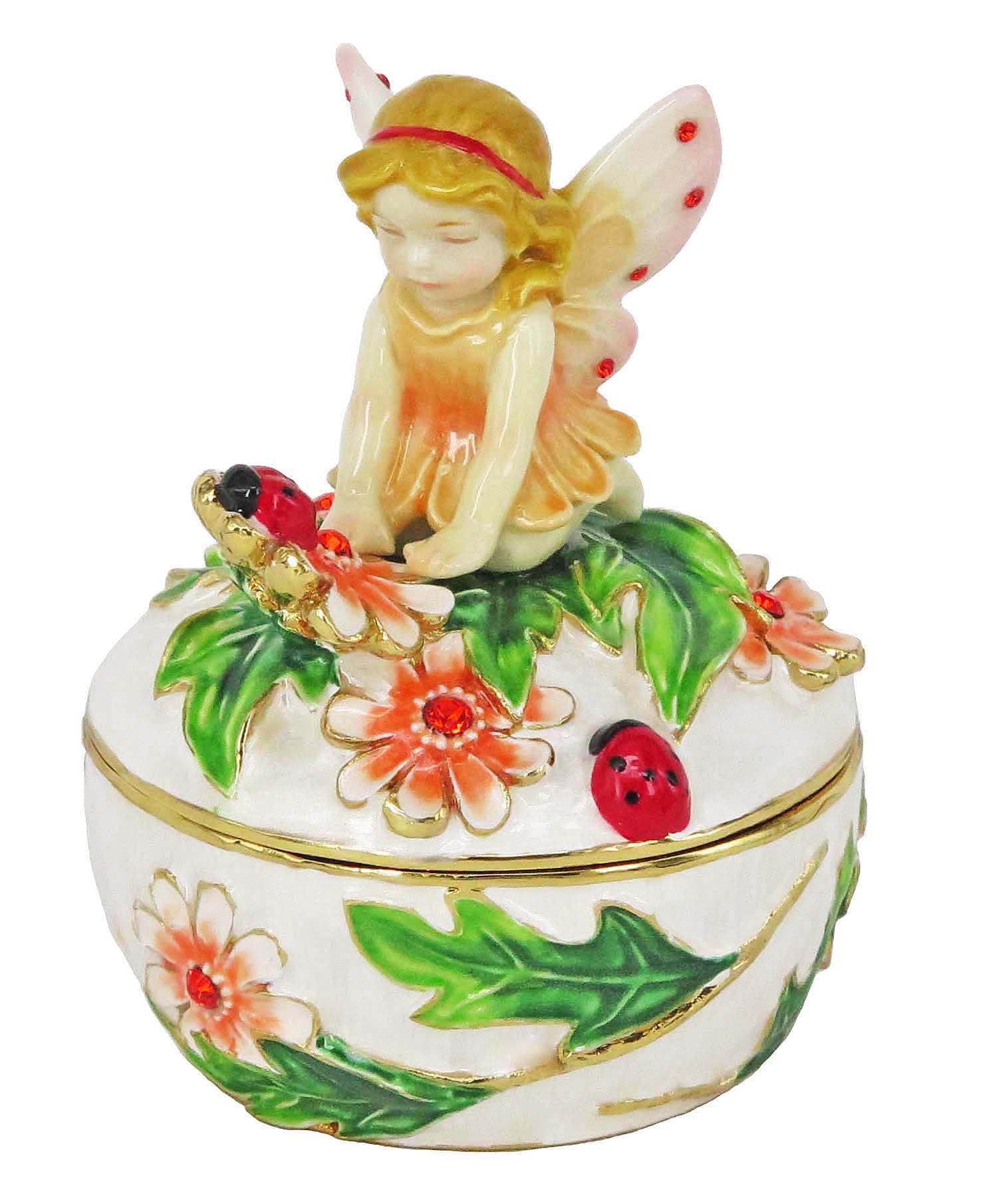 RUCINNI Crystal Jeweled Trinket Box - Gift for Women & Girls - Home Decor