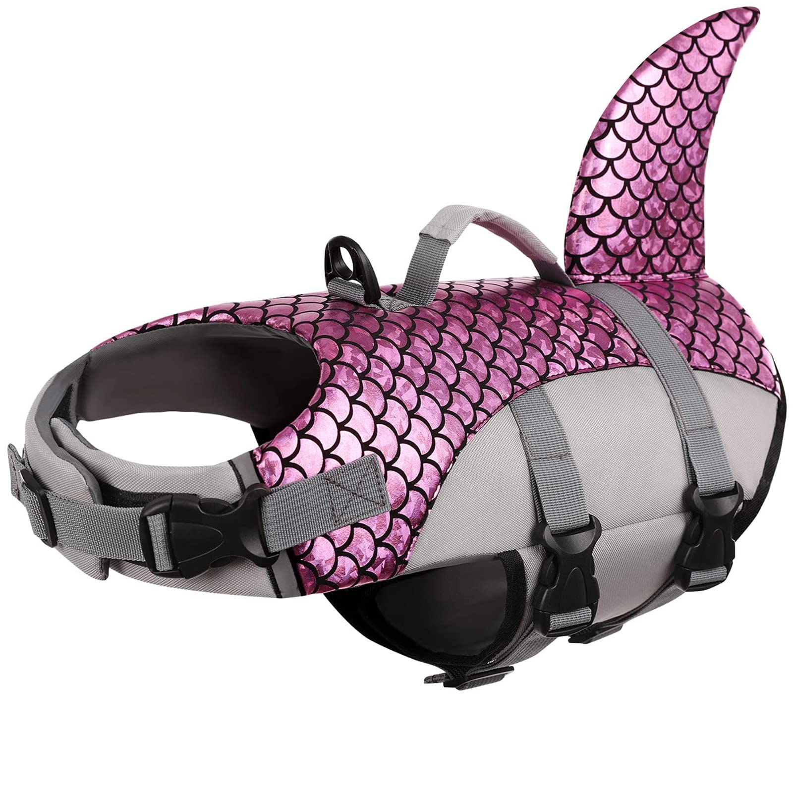 **Best Small Dog Life Jacket for Swimming - Inflatable Safety Vest with Rescue Handle & High Buoyancy for Medium & Large Dogs - Perfect for Boating, Beach & Pool Adventures**